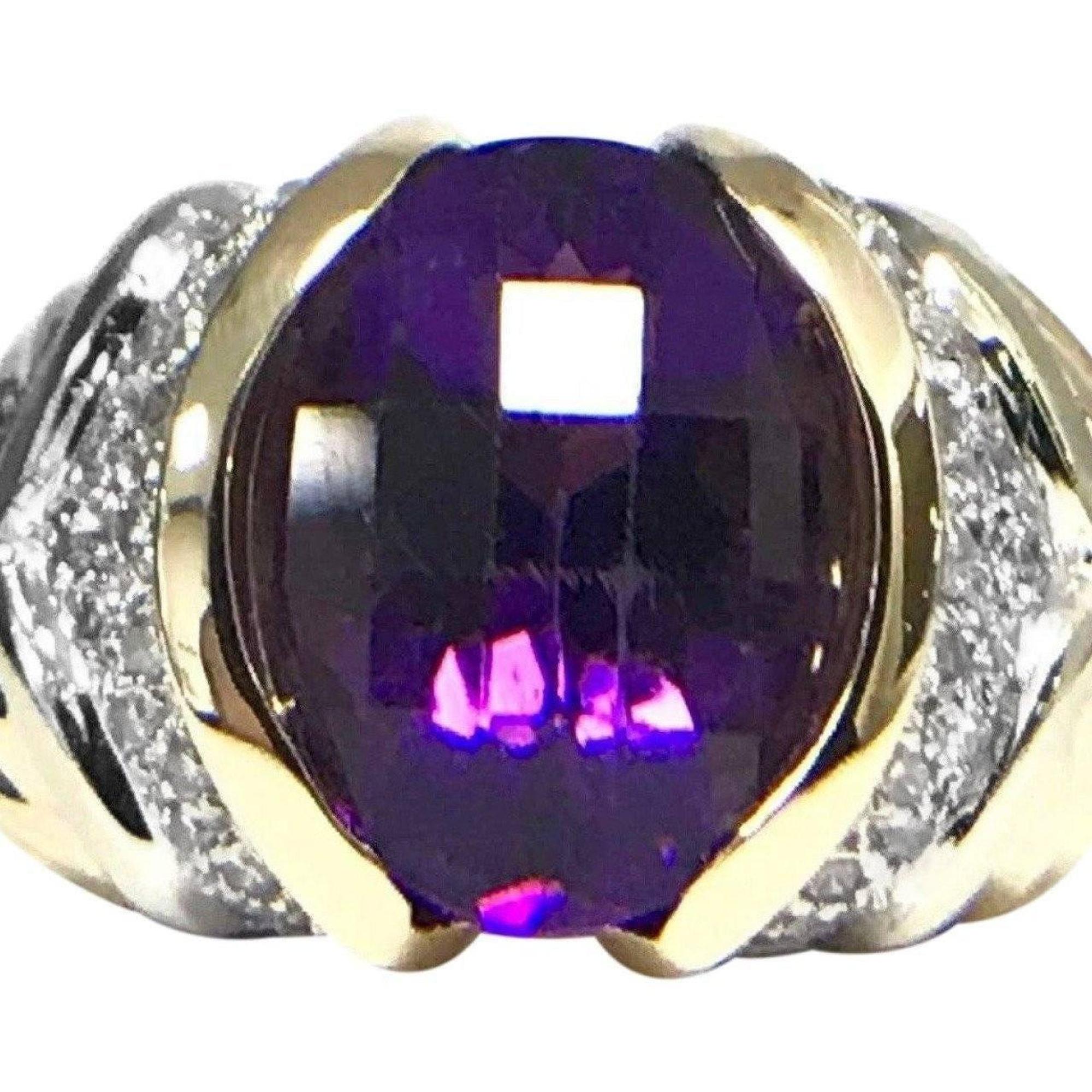 Amethyst and Diamond Cocktail Ring
