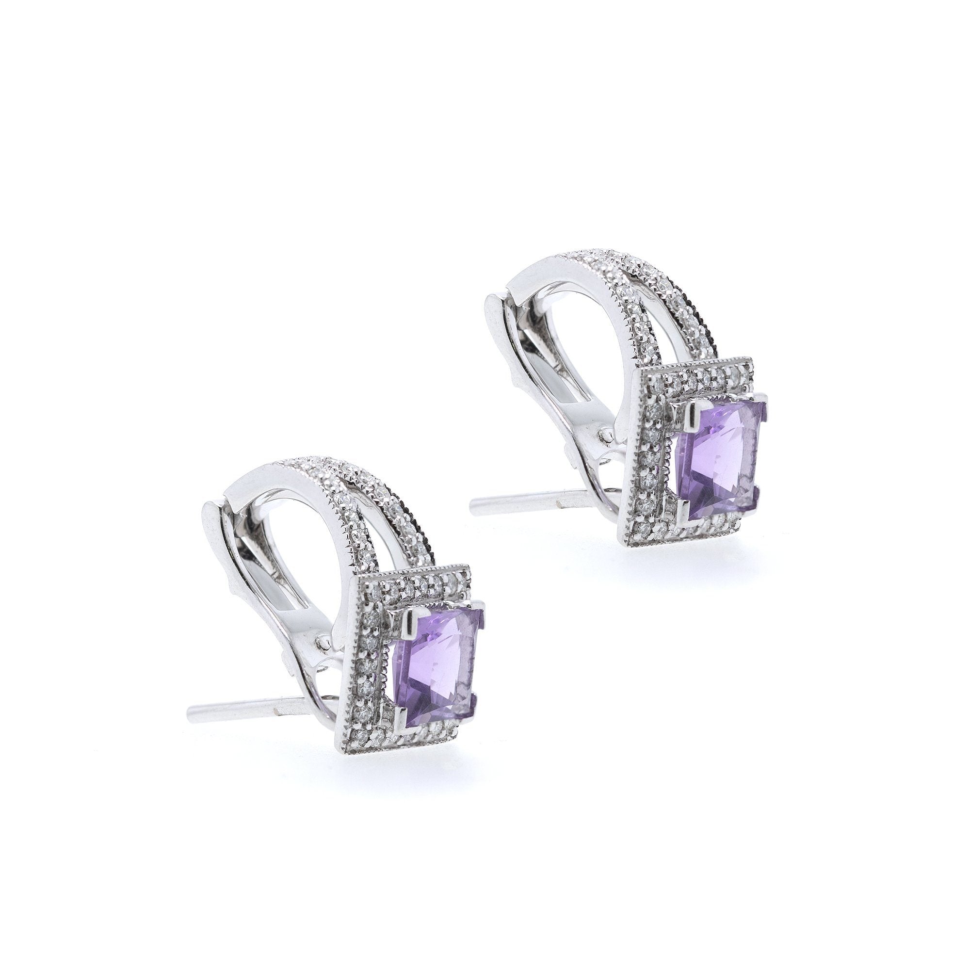 Amethyst and Diamond Earrings