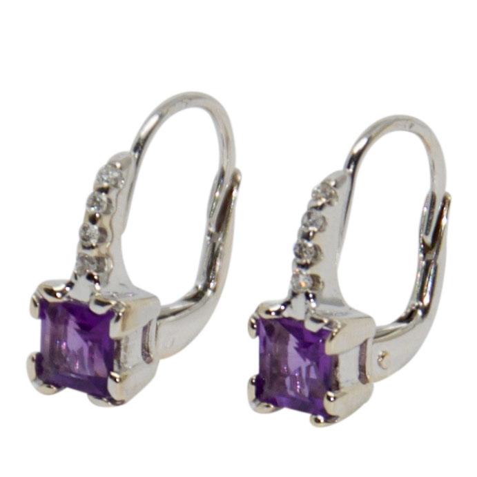 Amethyst and Diamond Earrings