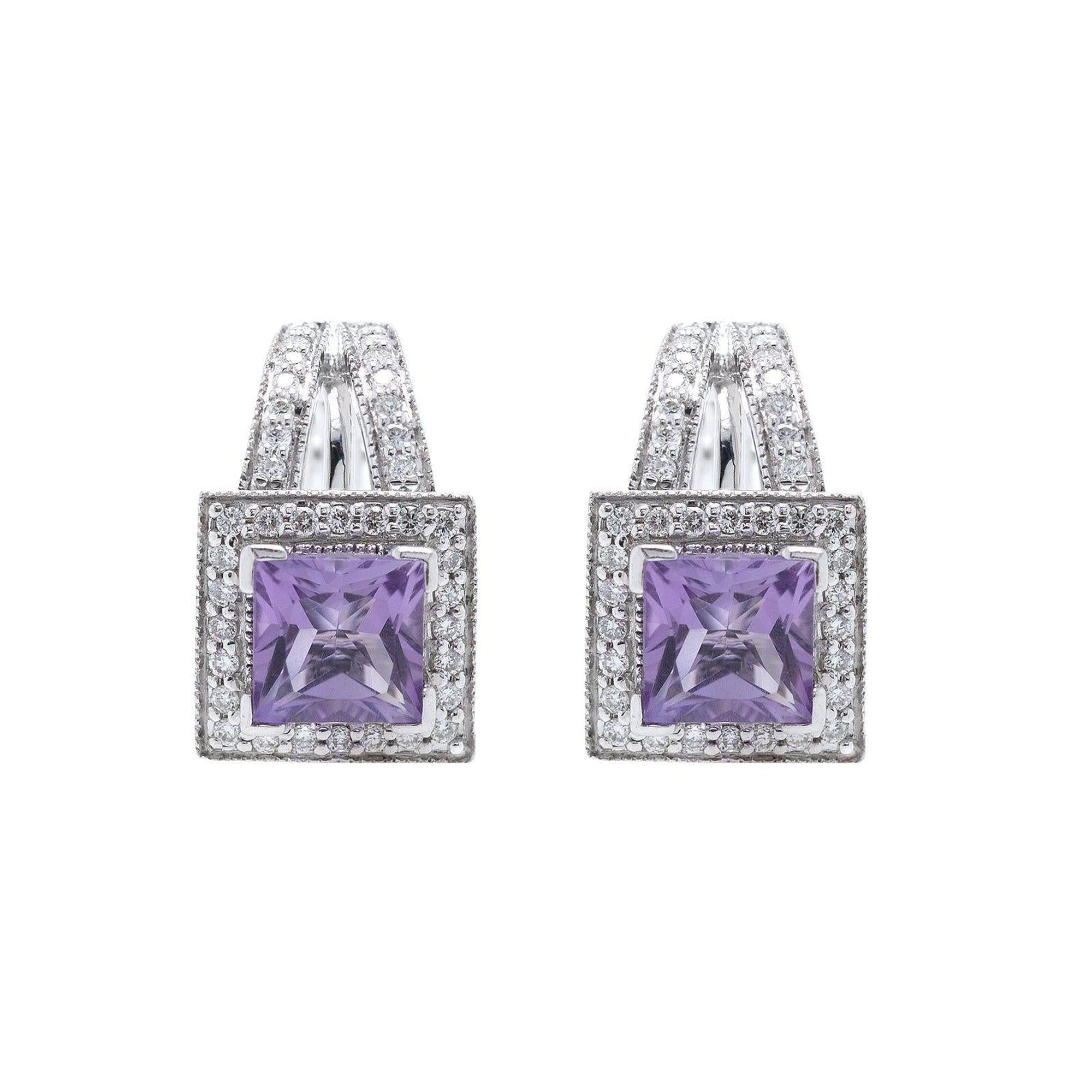 Amethyst and Diamond Earrings