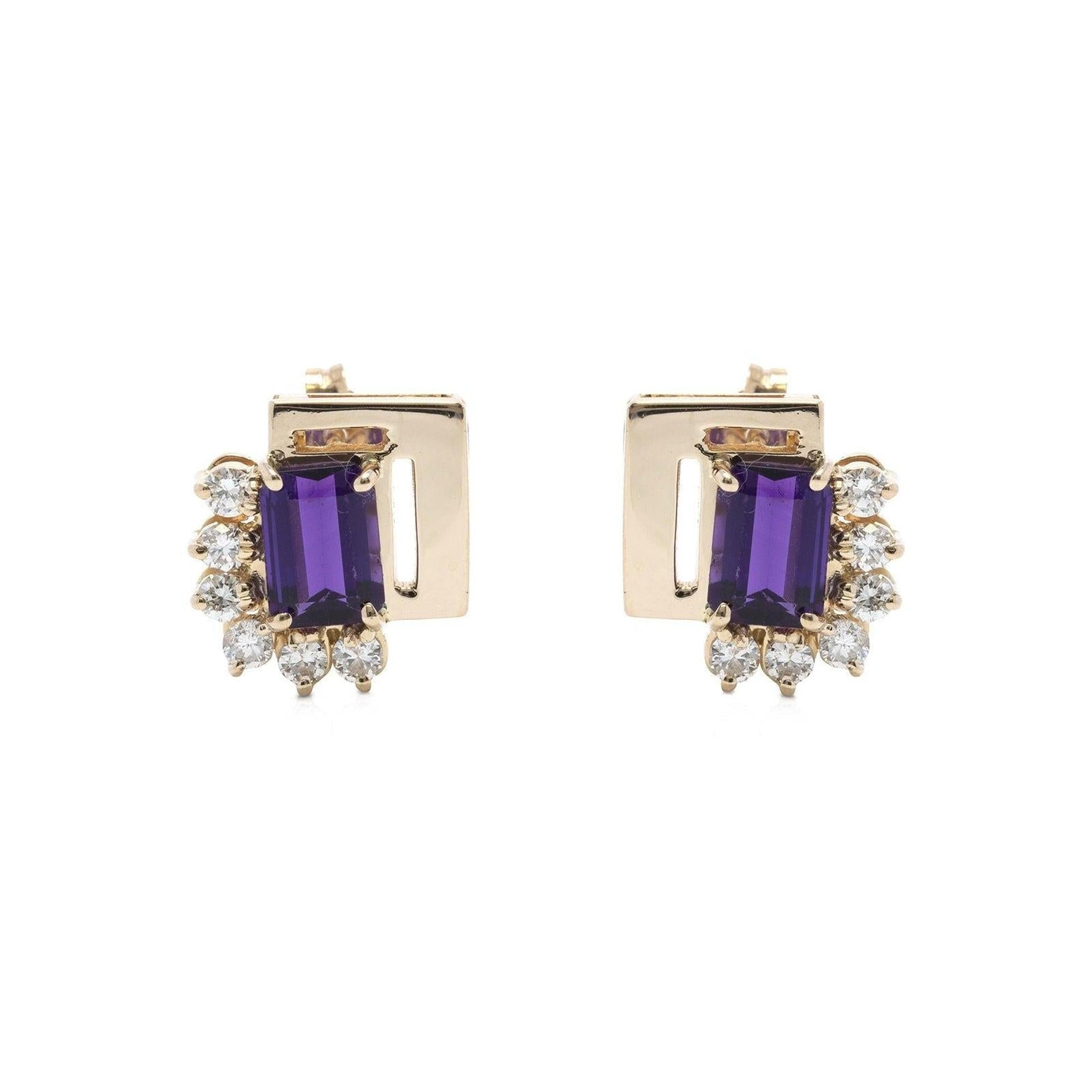 Amethyst and Diamond Earrings
