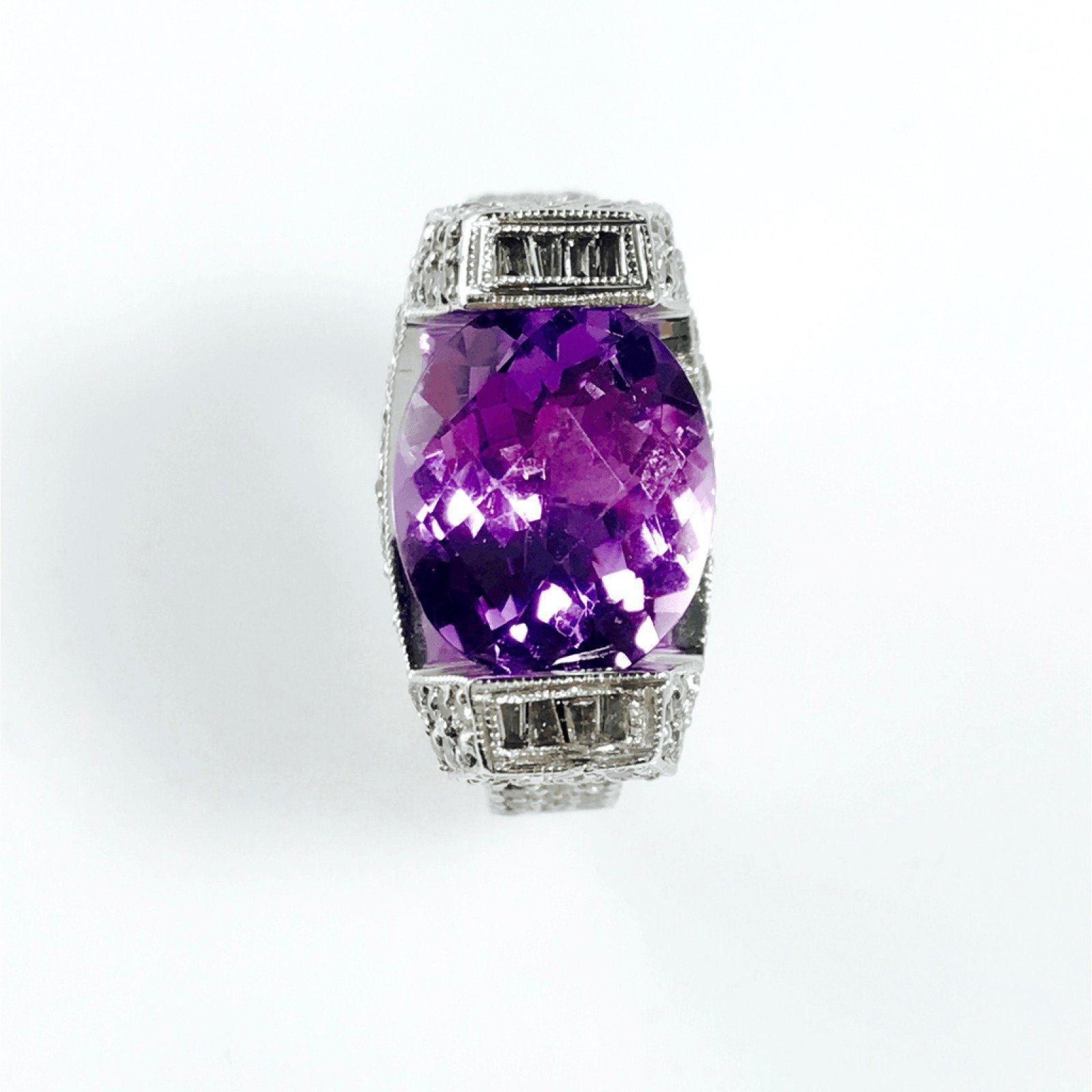 Amethyst and Diamond Ring
