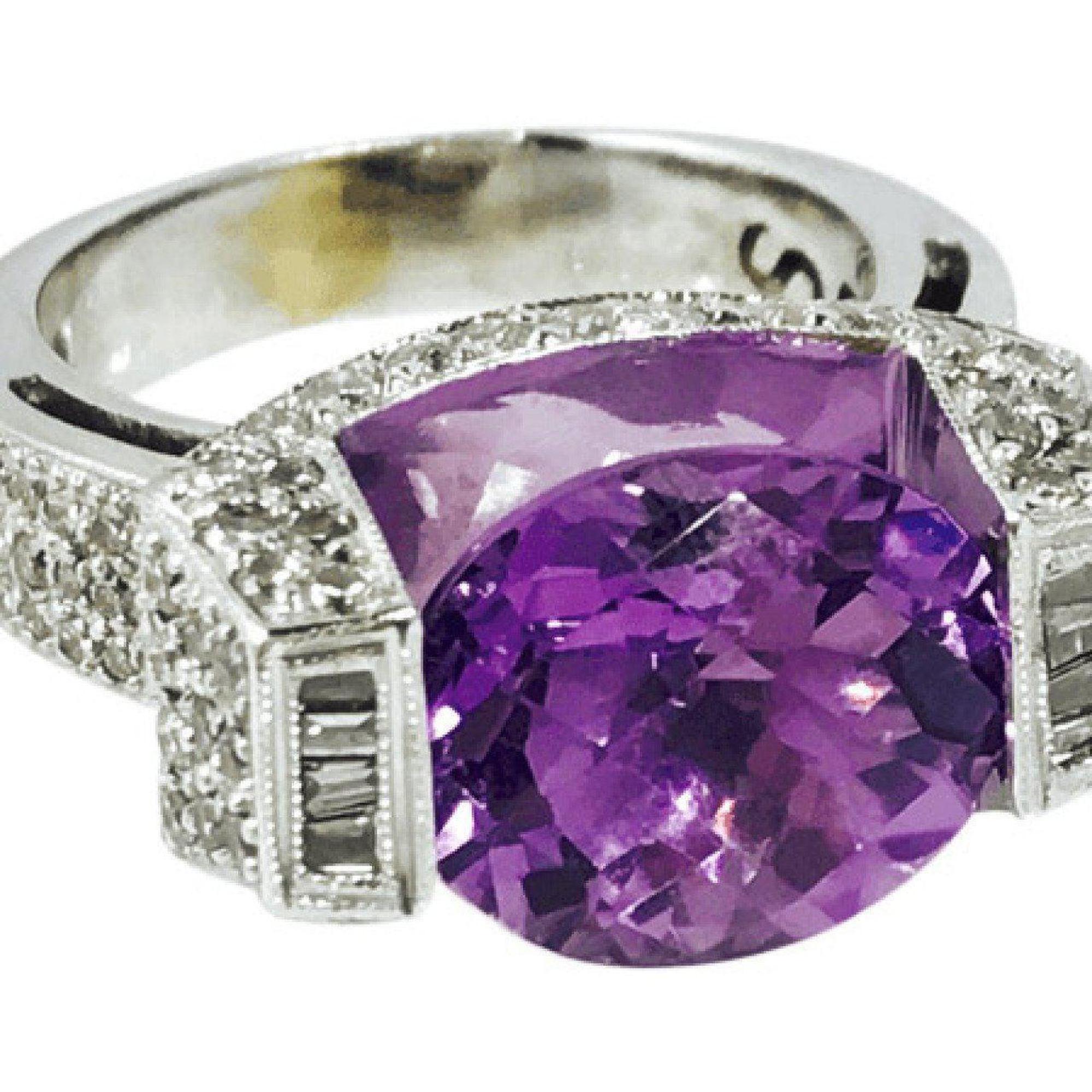 Amethyst and Diamond Ring