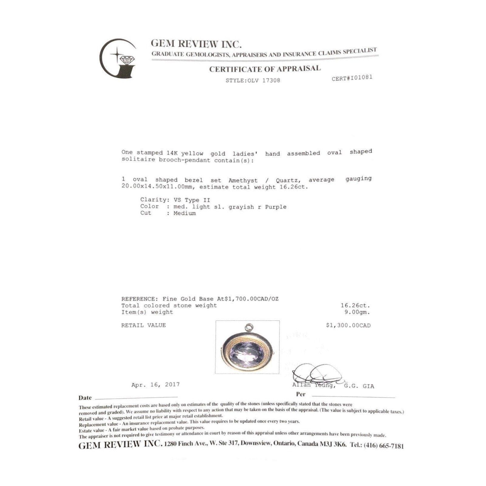 Antique Amethyst Brooch/Pendant