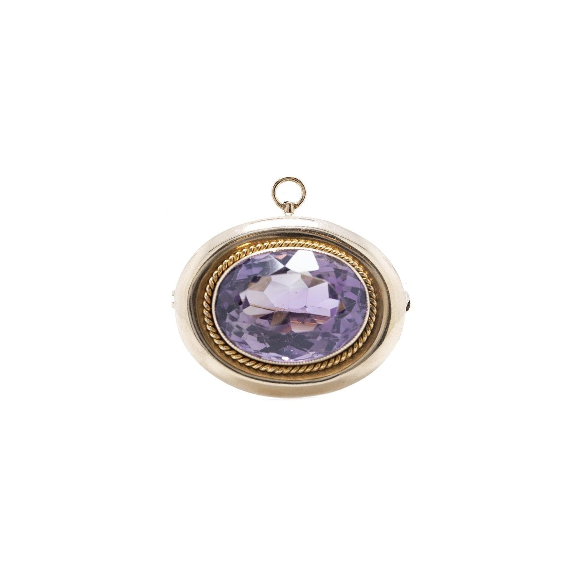 Antique Amethyst Brooch/Pendant