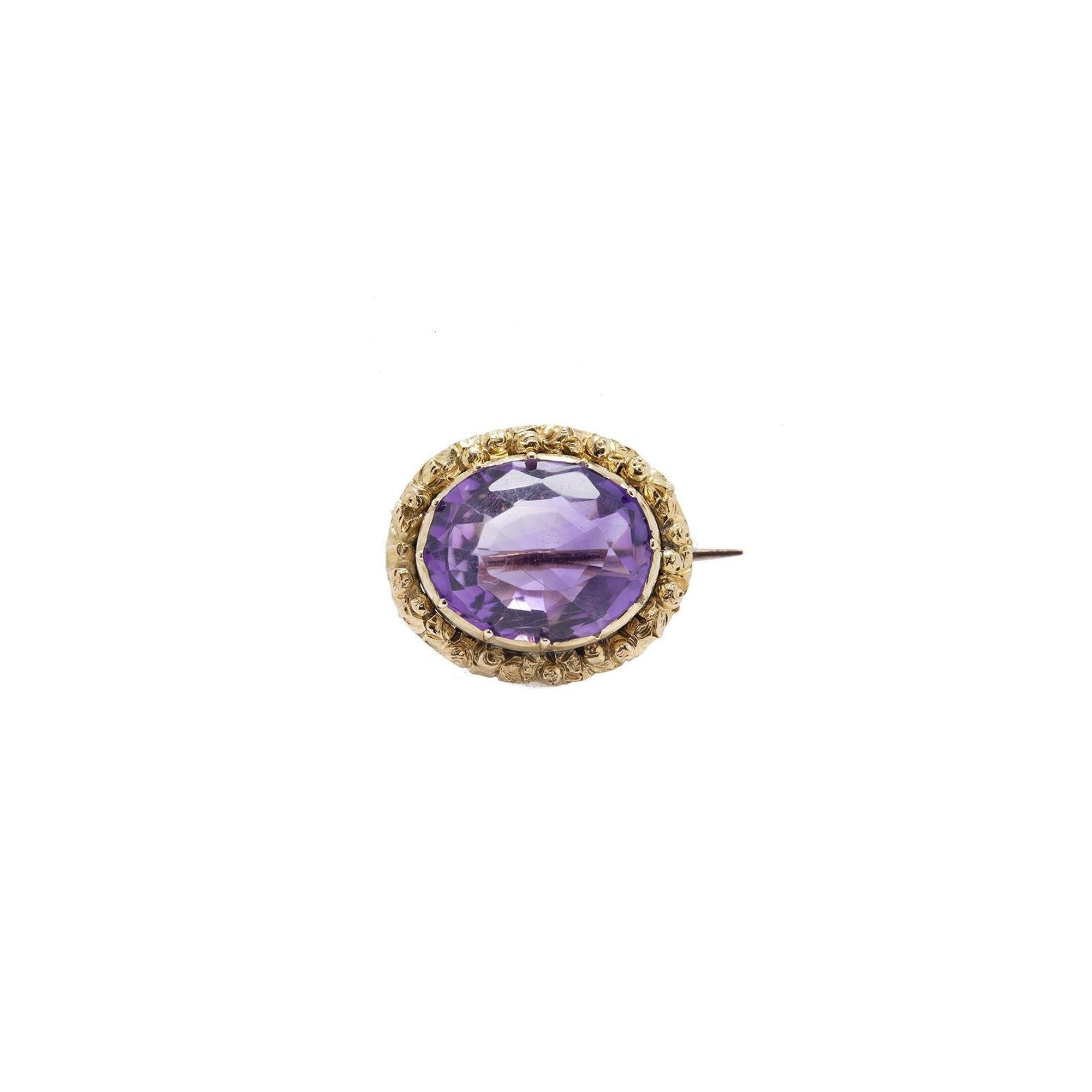 Antique Amethyst Brooch