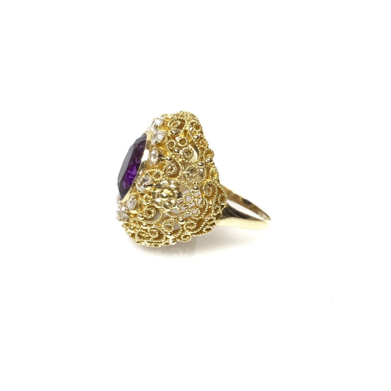 Antique Amethyst and Diamond Ring