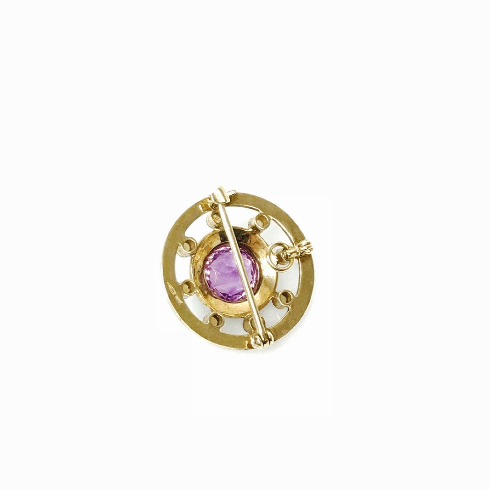 Antique Amethyst and Seed Pearl Brooch/Pendant