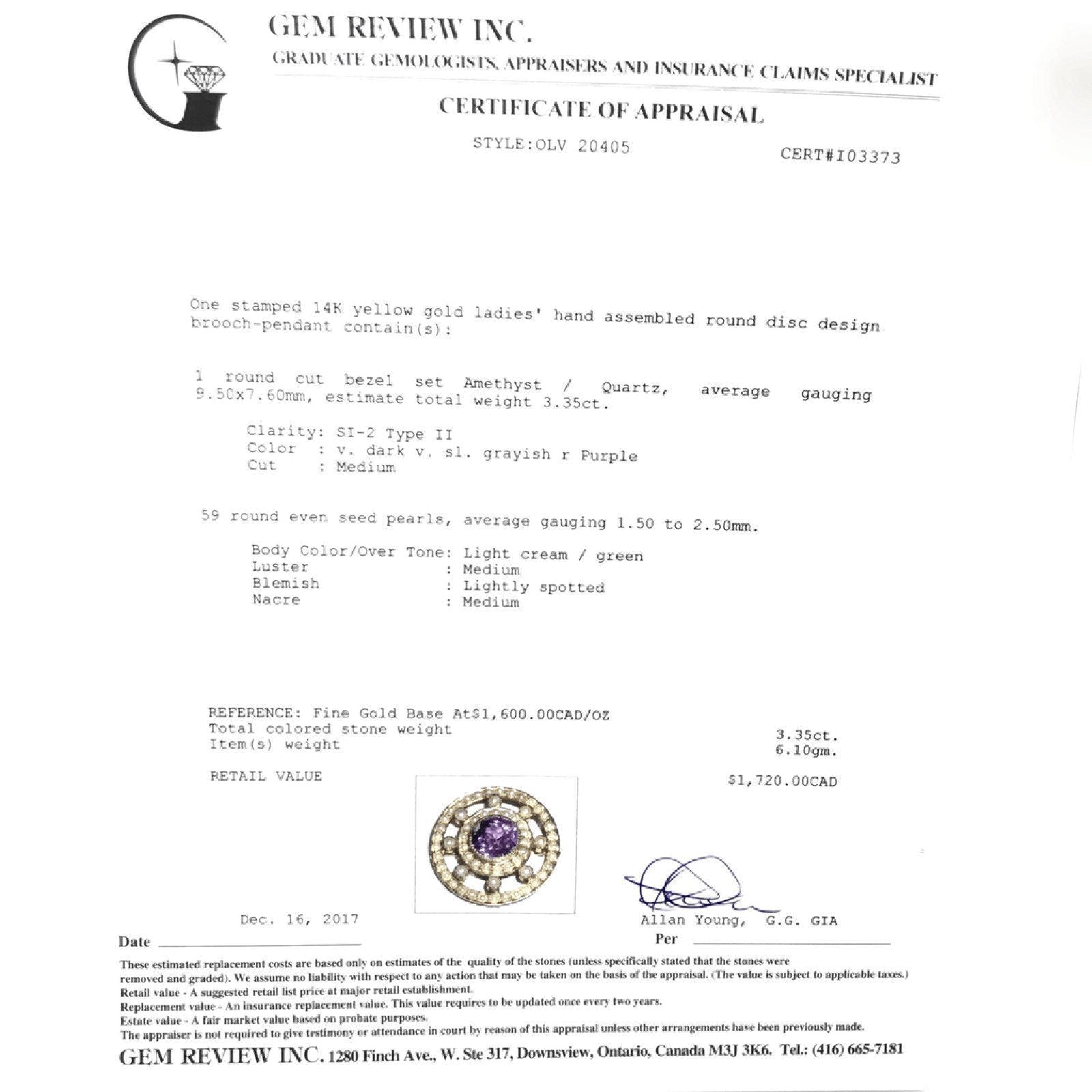 Antique Amethyst and Seed Pearl Brooch/Pendant