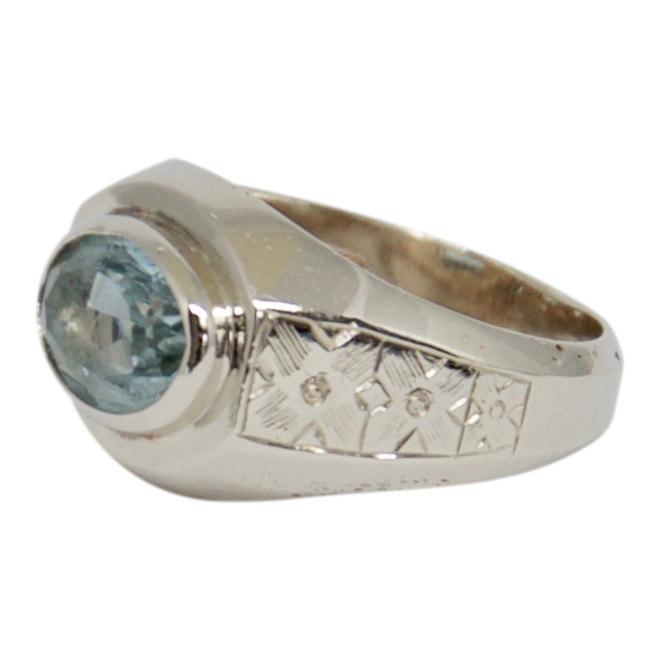 Antique Aquamarine Solitaire Ring