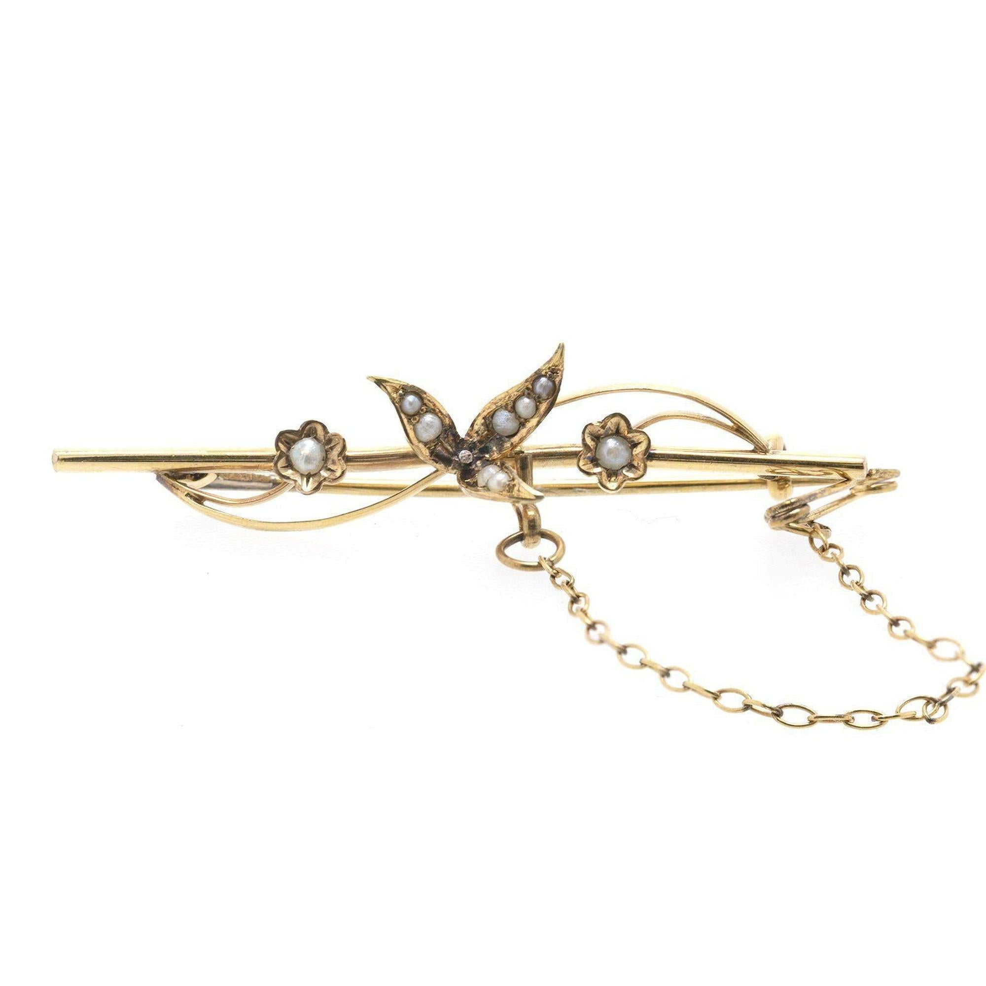 Antique Art Deco Bar Brooch