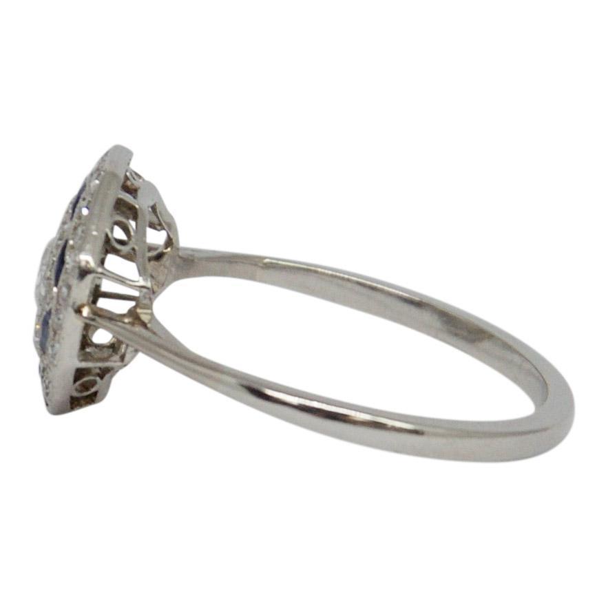 Antique Art Deco Diamond & Blue Sapphire Ring