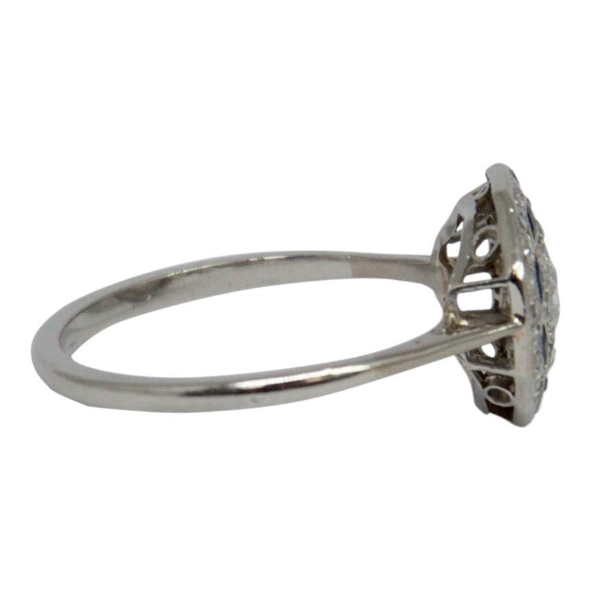 Antique Art Deco Diamond & Blue Sapphire Ring