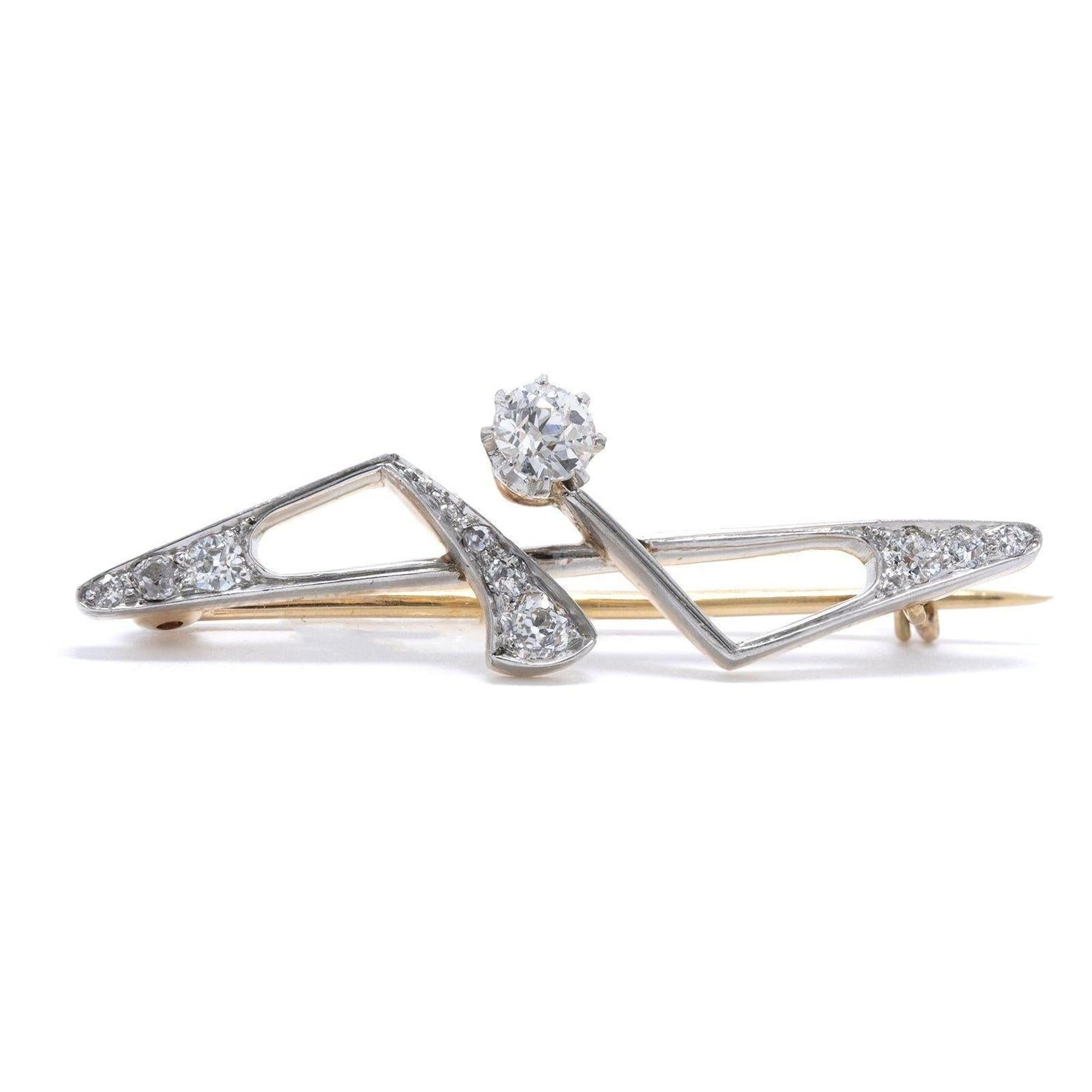 Antique Art Deco Diamond Brooch