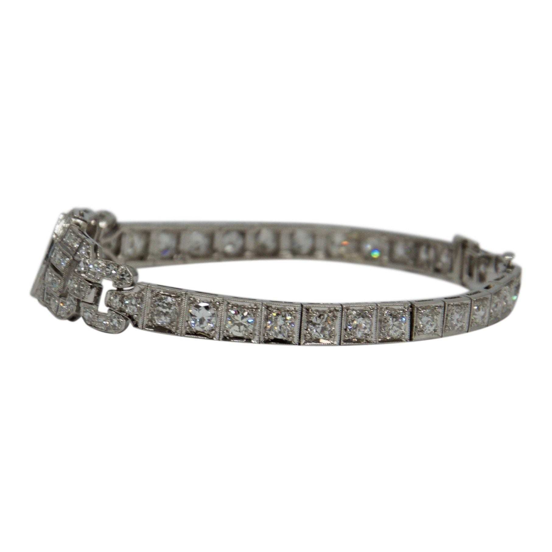 Antique Art Deco Diamond and Sapphire Bracelet