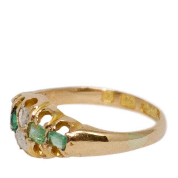 Antique Art Deco Emerald & Diamond Ring