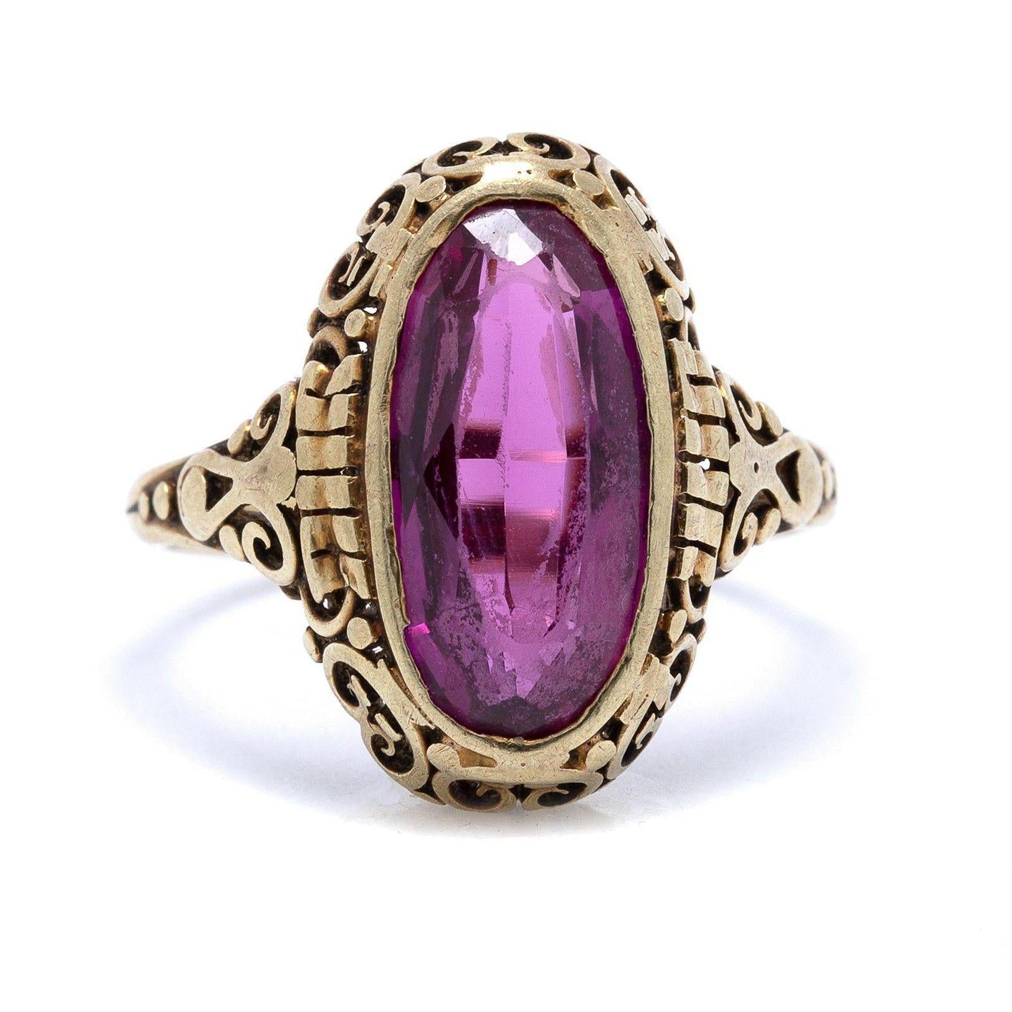 Antique Art Deco Pink Sapphire Ring