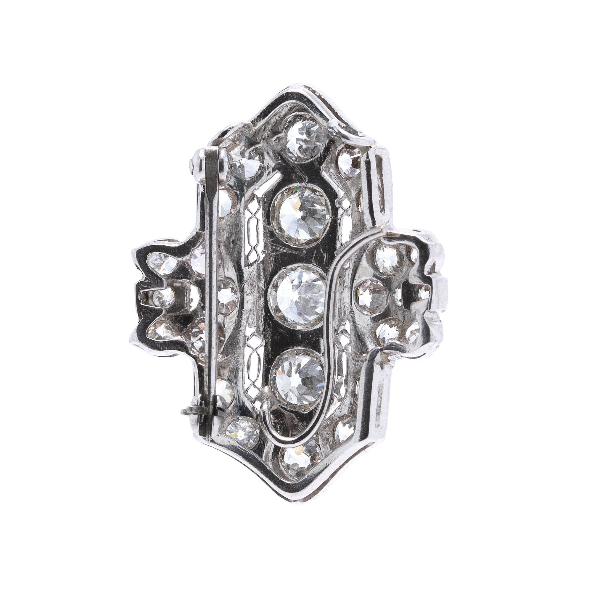 Antique Art Deco Platinum & Diamond Brooch/Pendant