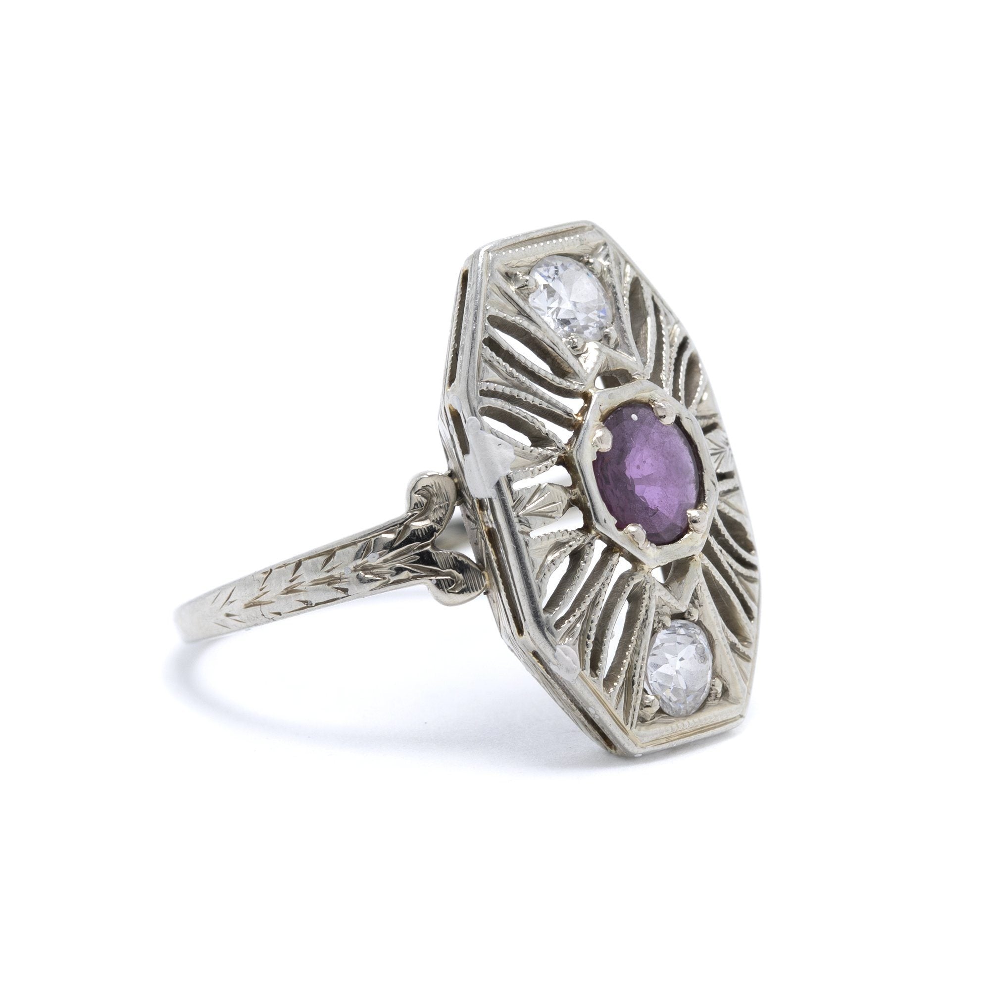 Antique Art Deco Ruby & Diamond Ring