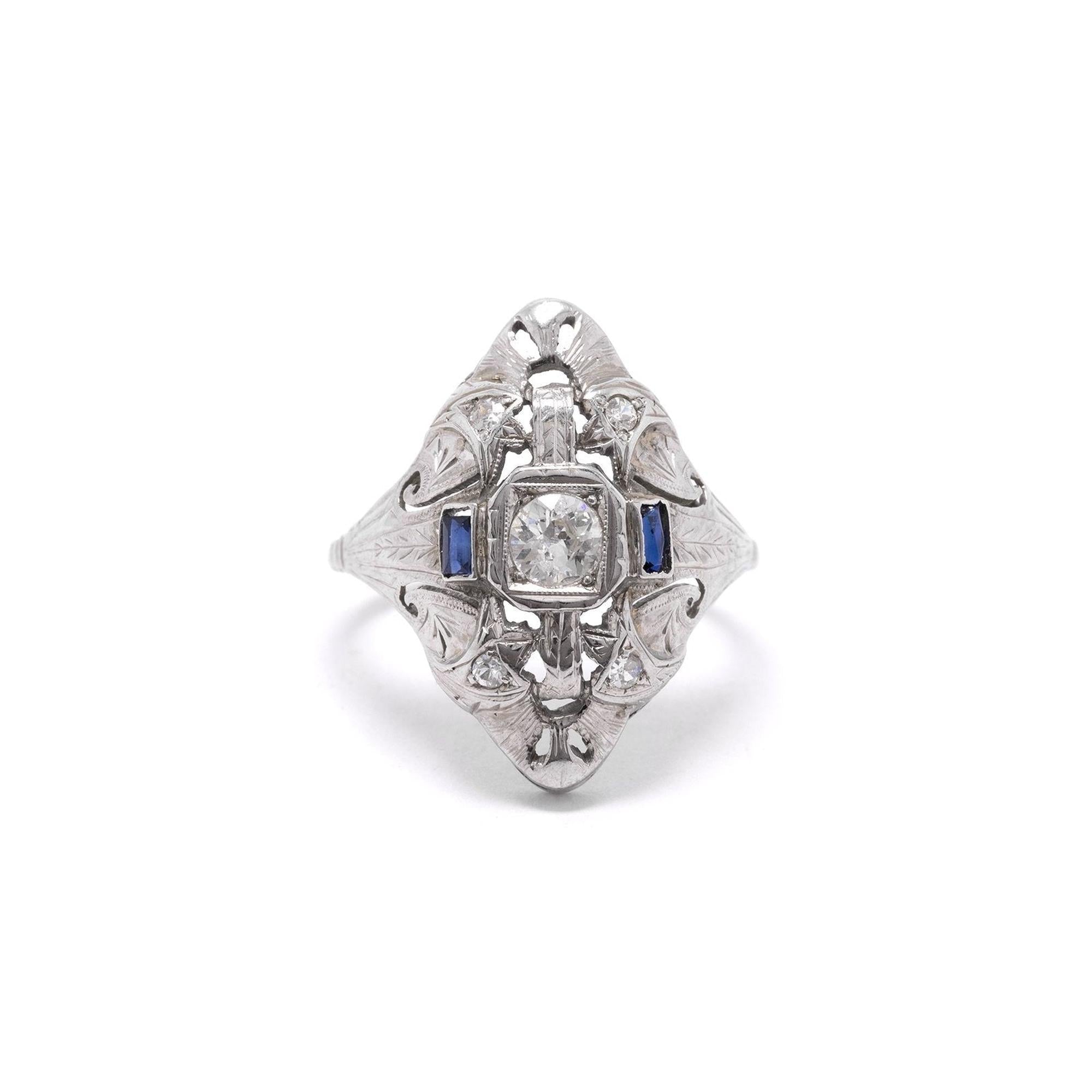 Antique Art Deco Sapphire & Diamond Ring