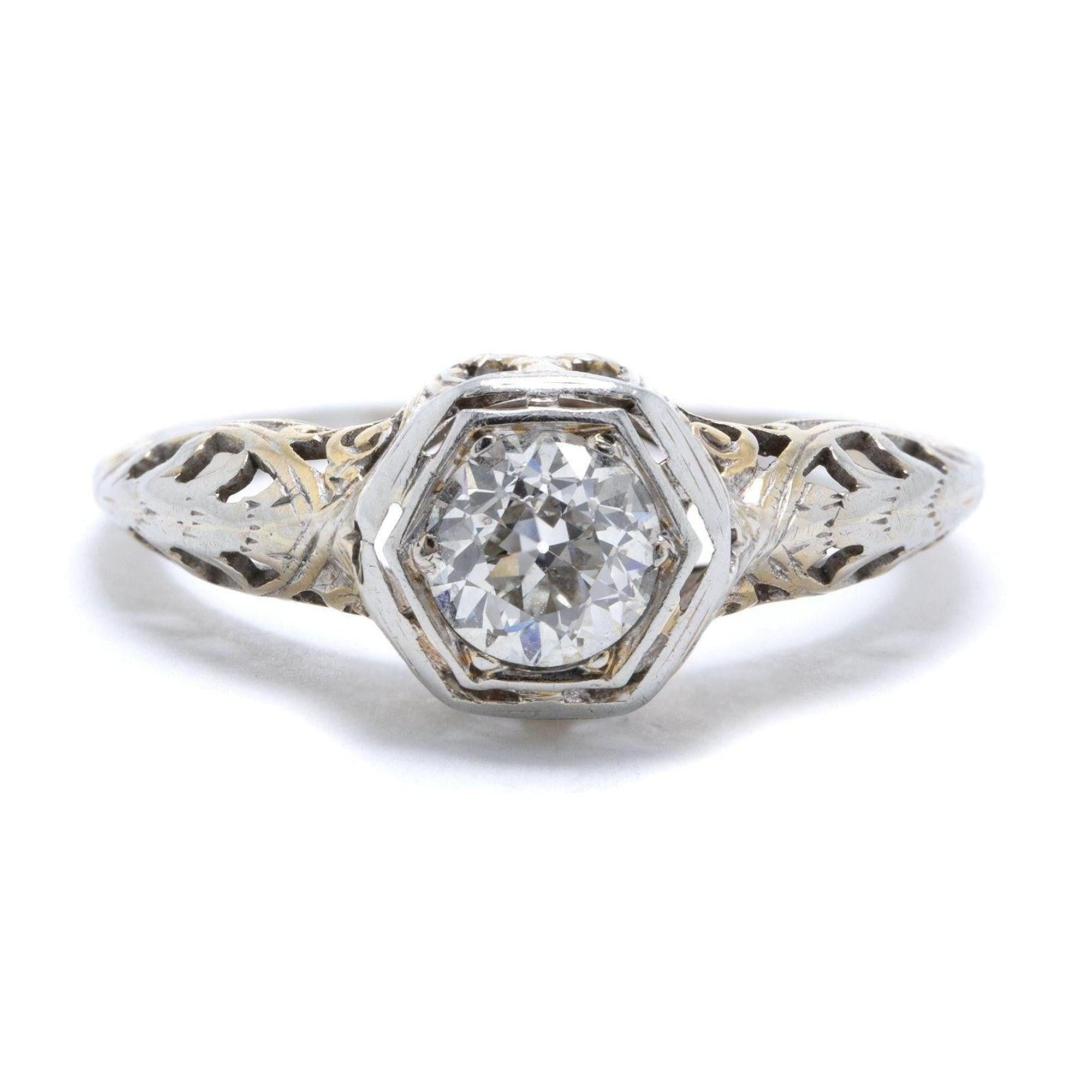 Antique Art Deco Solitaire Diamond Engagement Ring