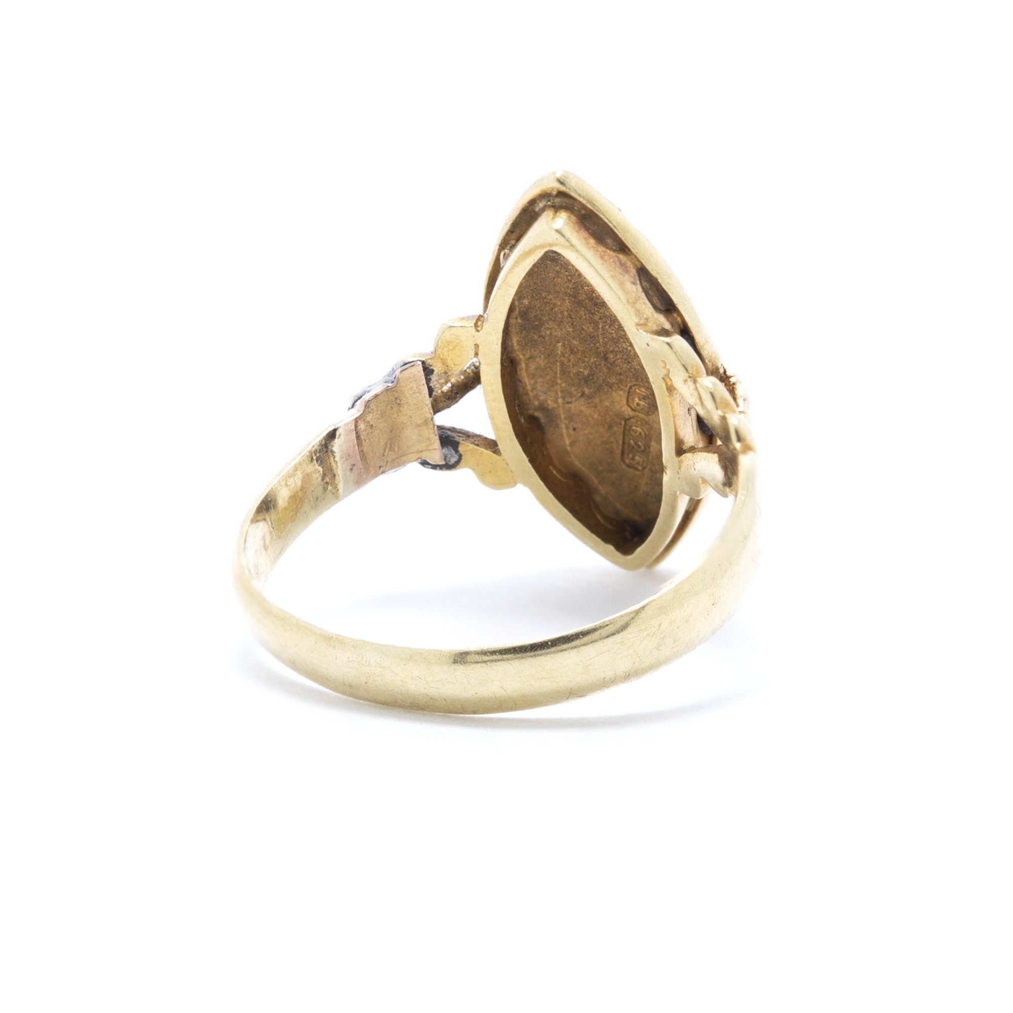 Antique Art Deco Turquoise and Seed Pearl Ring