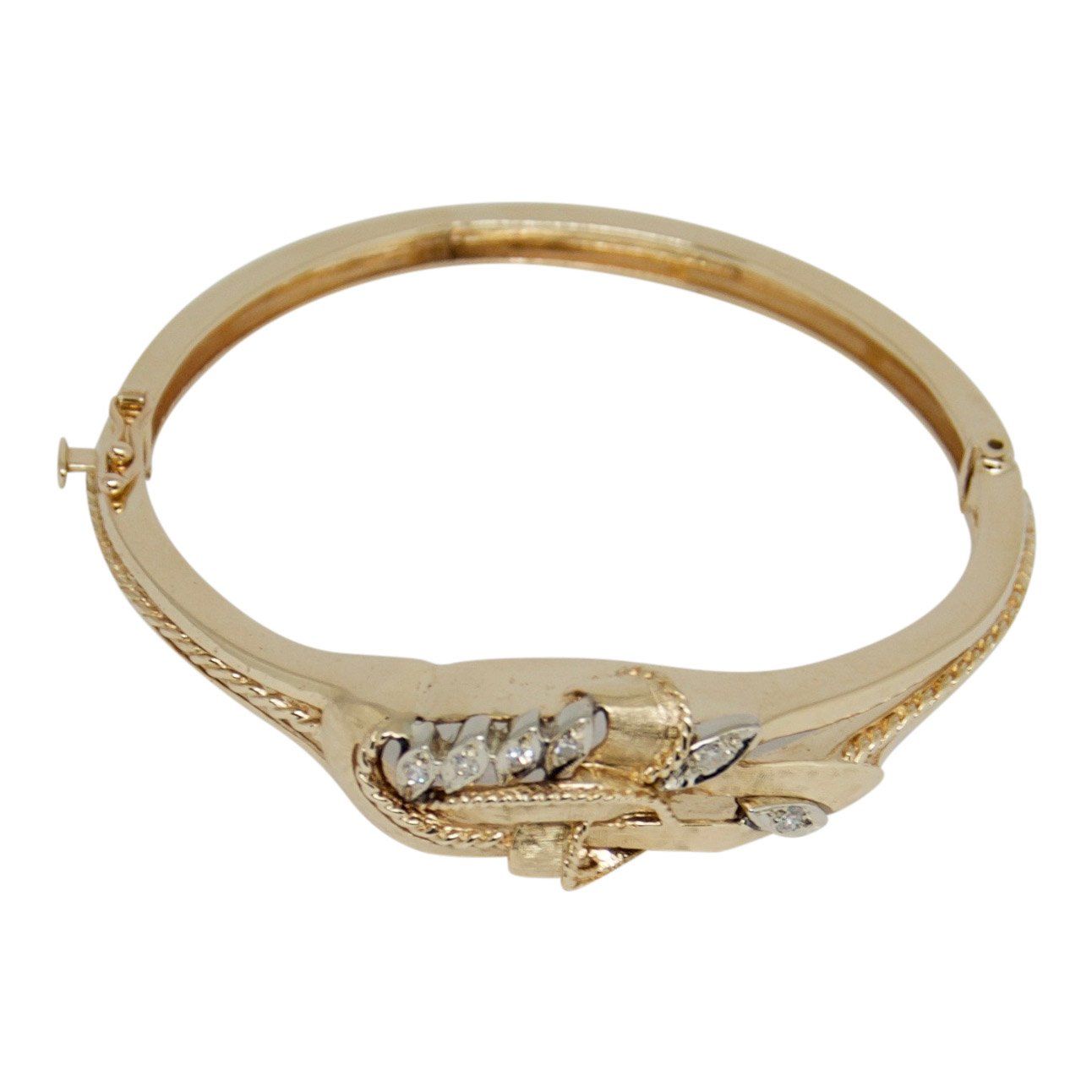 Antique Bangle Bracelet with Diamonds