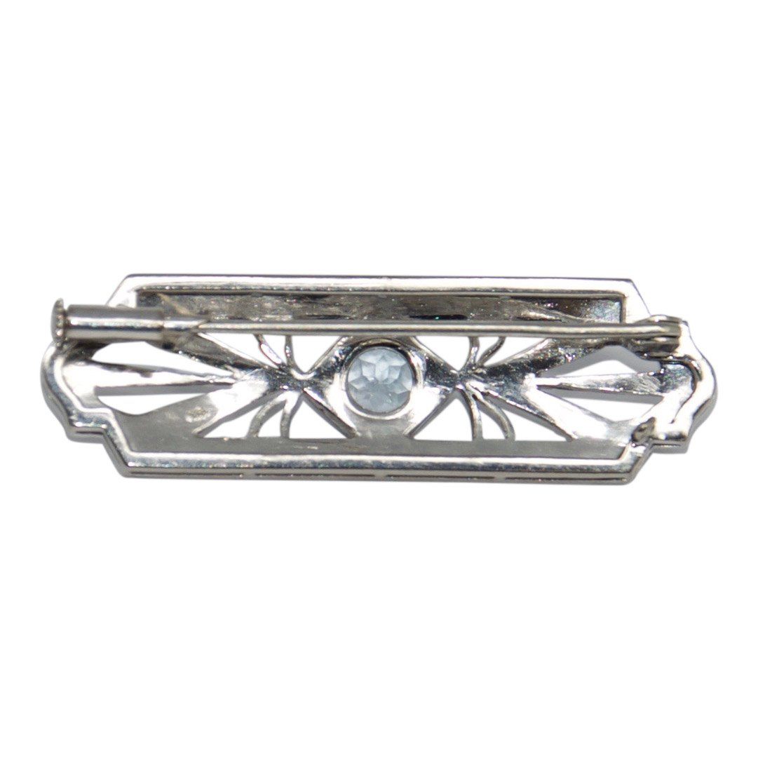 Antique Blue Topaz Panel Brooch