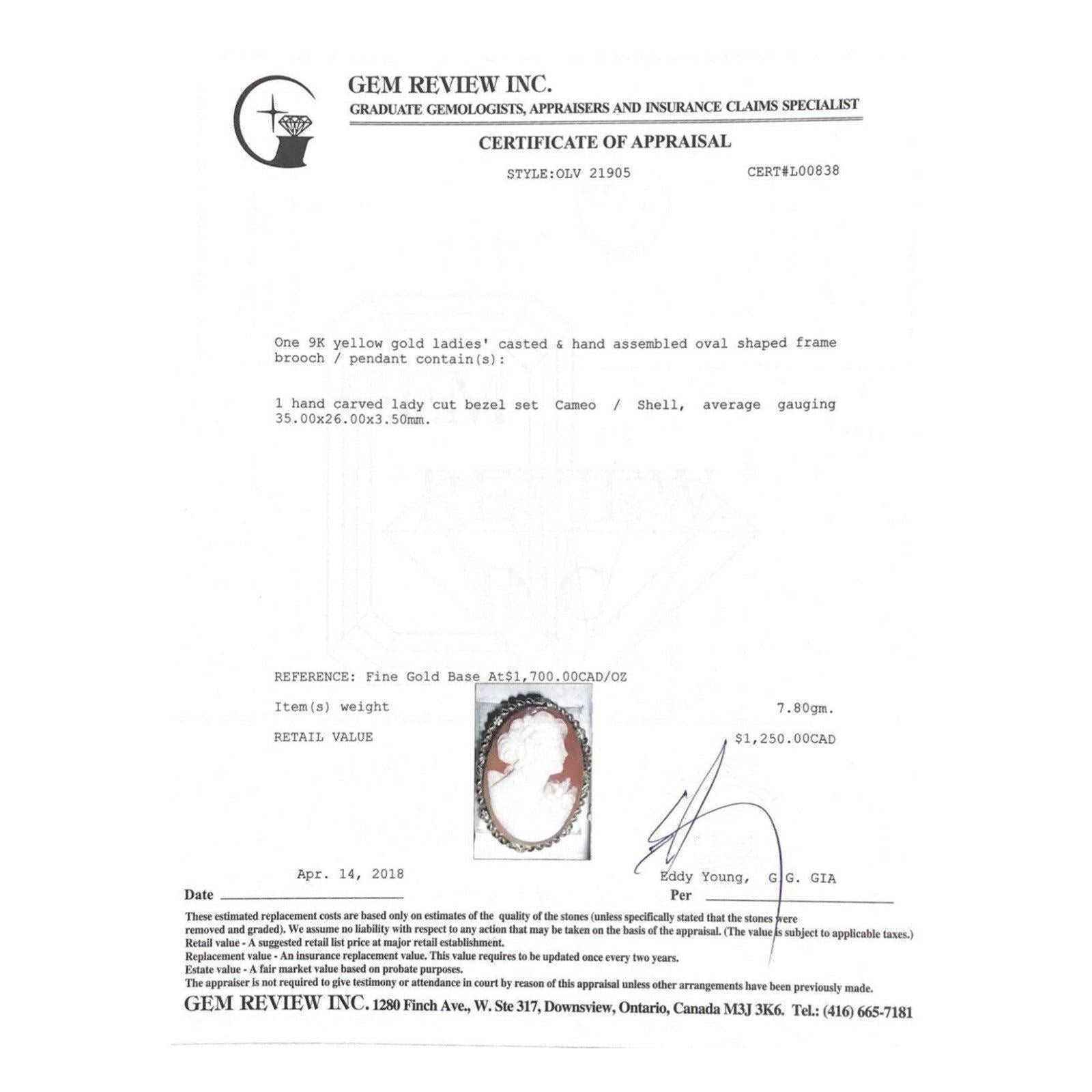 Antique Cameo Brooch Pendant