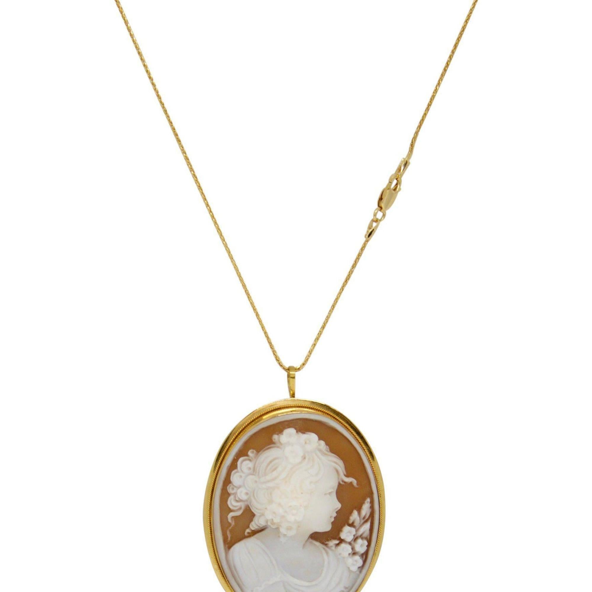 Antique Cameo Brooch/Pendant Necklace