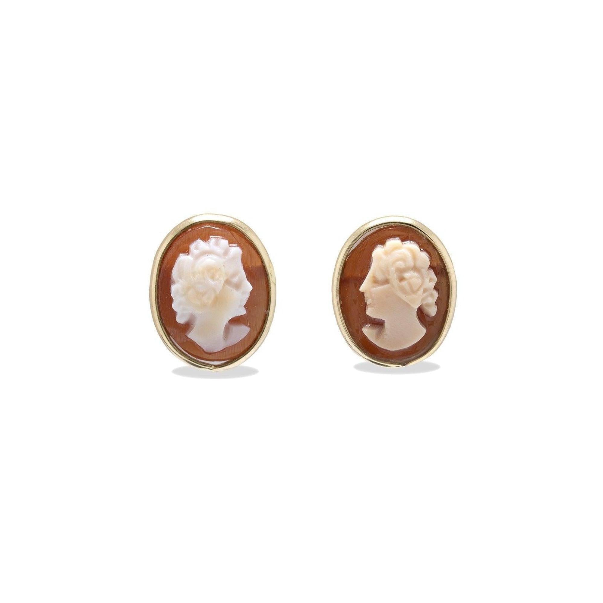 Antique Cameo Stud Earrings