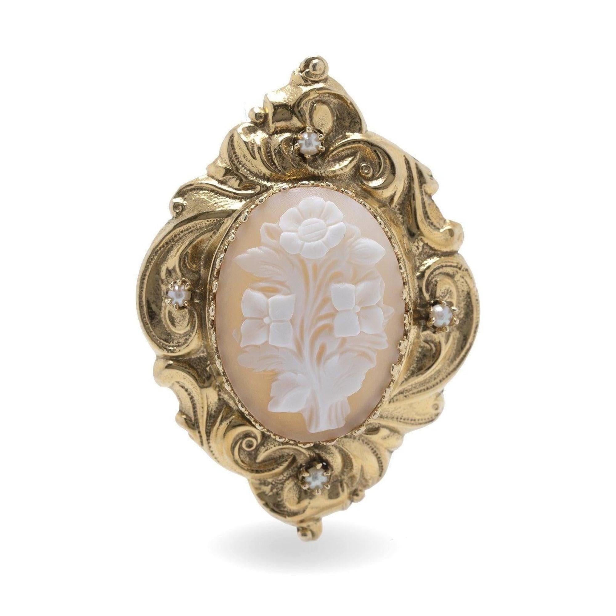 Antique Cameo and Pearl Brooch/Pendant
