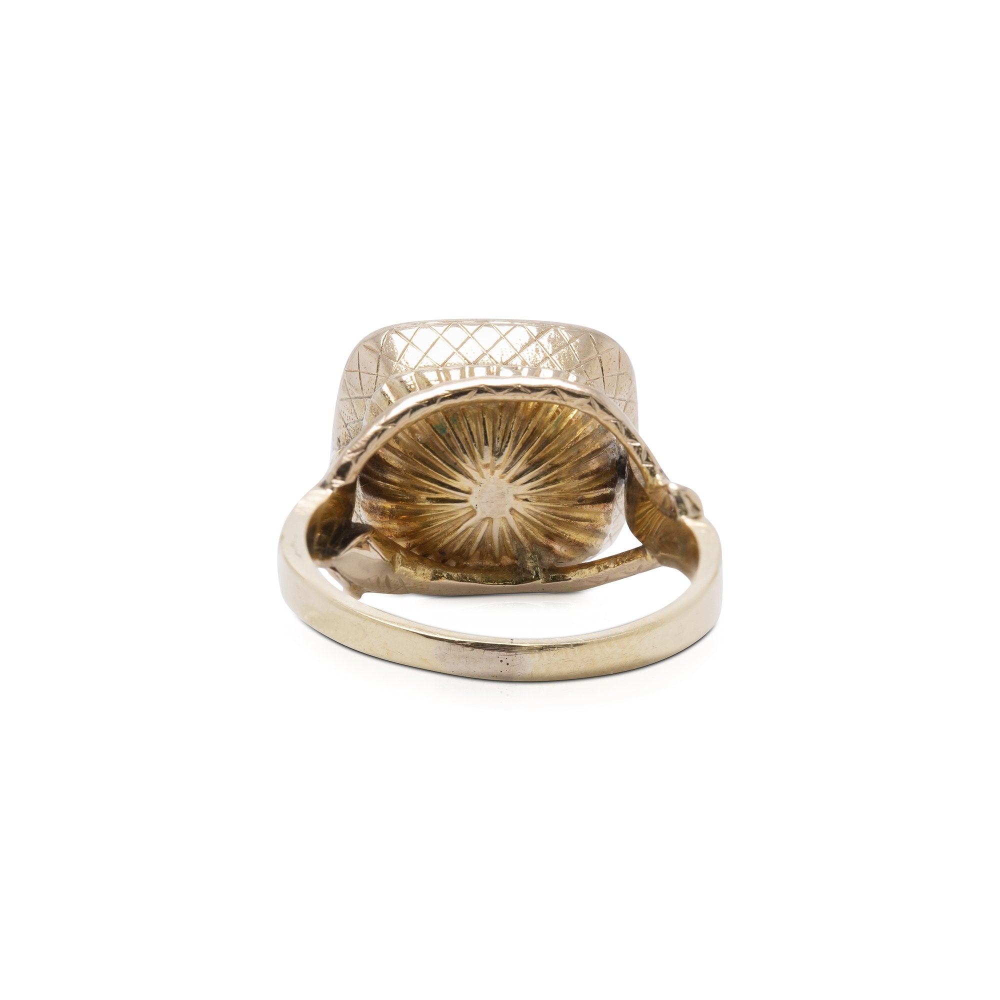 Antique Carved Carnelian Solitaire Ring