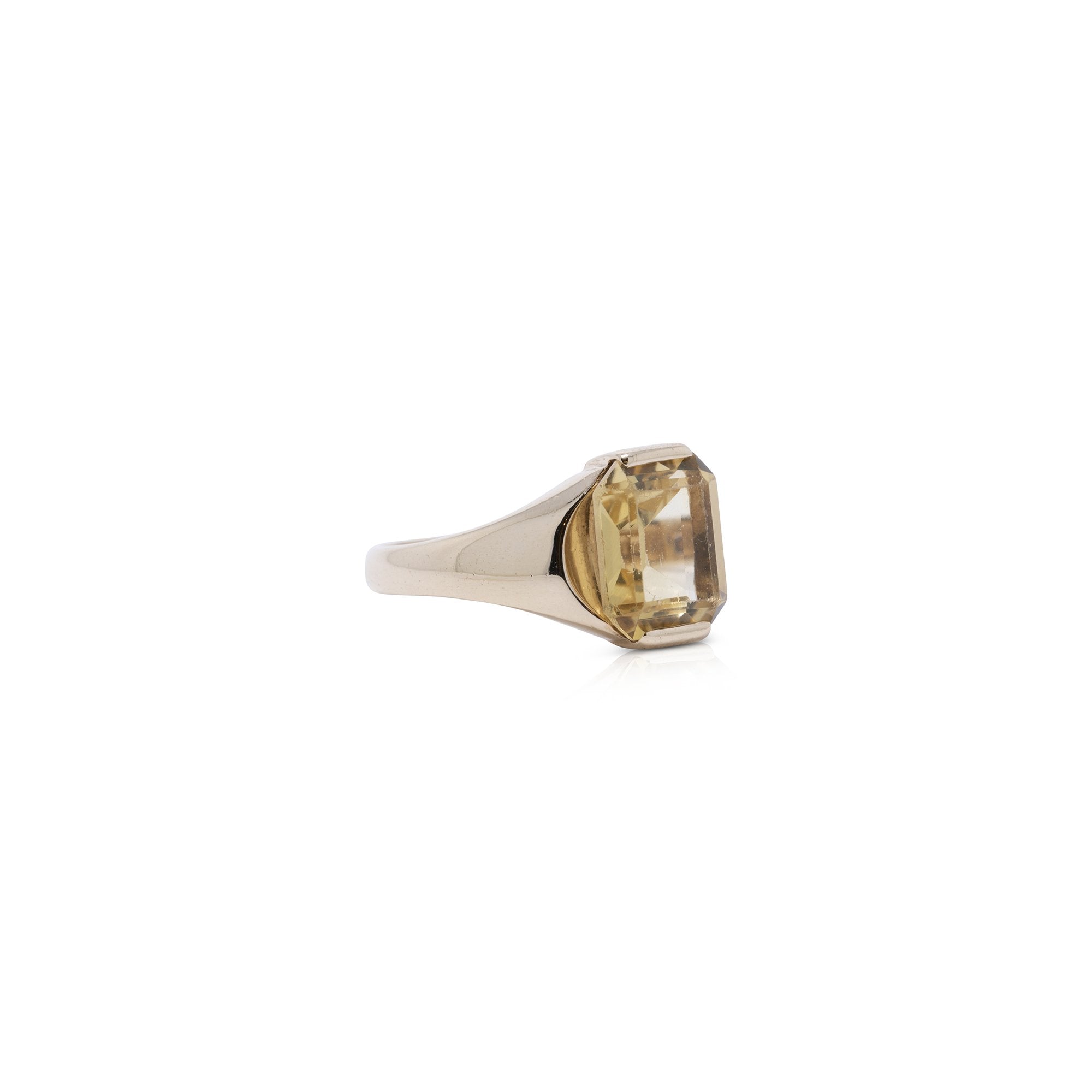 Antique Citrine Solitaire Ring