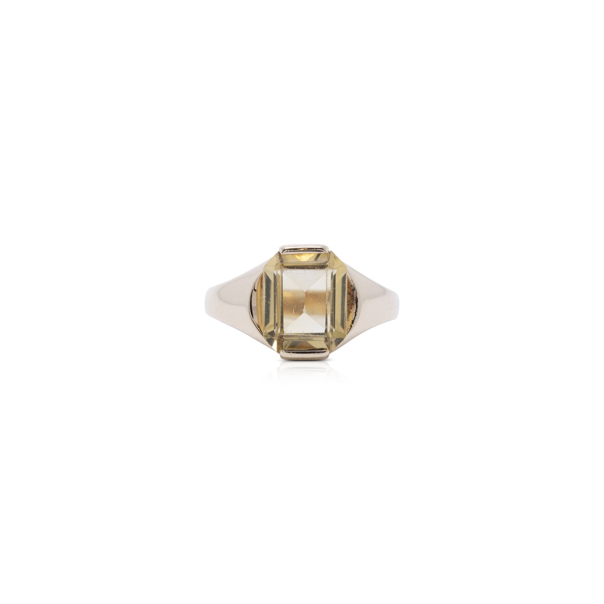 Antique Citrine Solitaire Ring