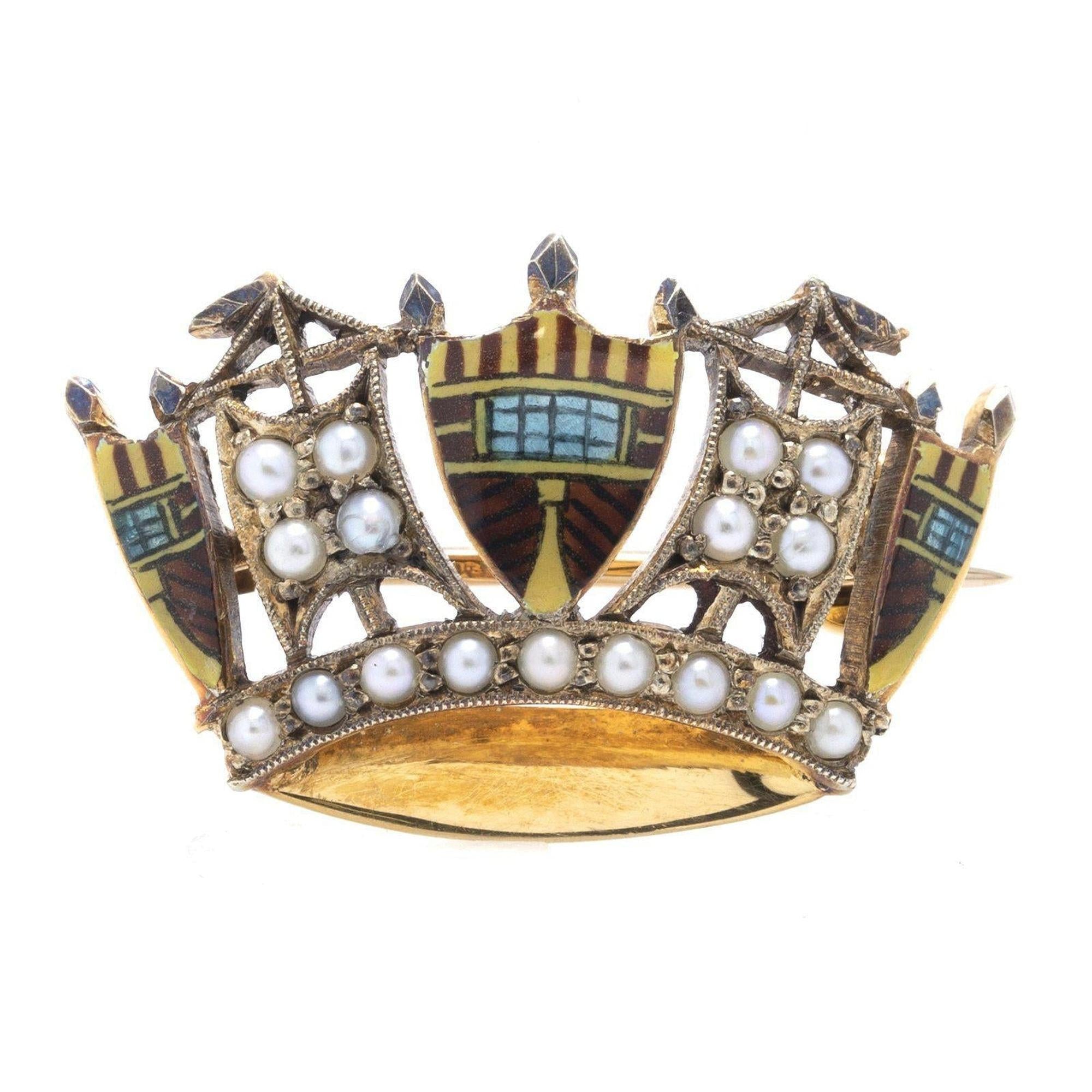 Antique Crown Brooch
