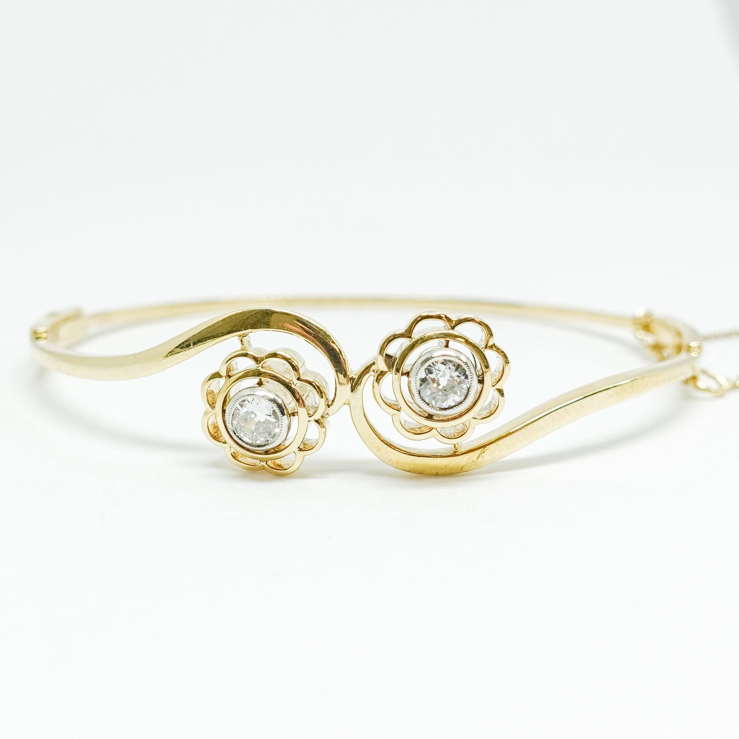 Antique Diamond Bangle Bracelet