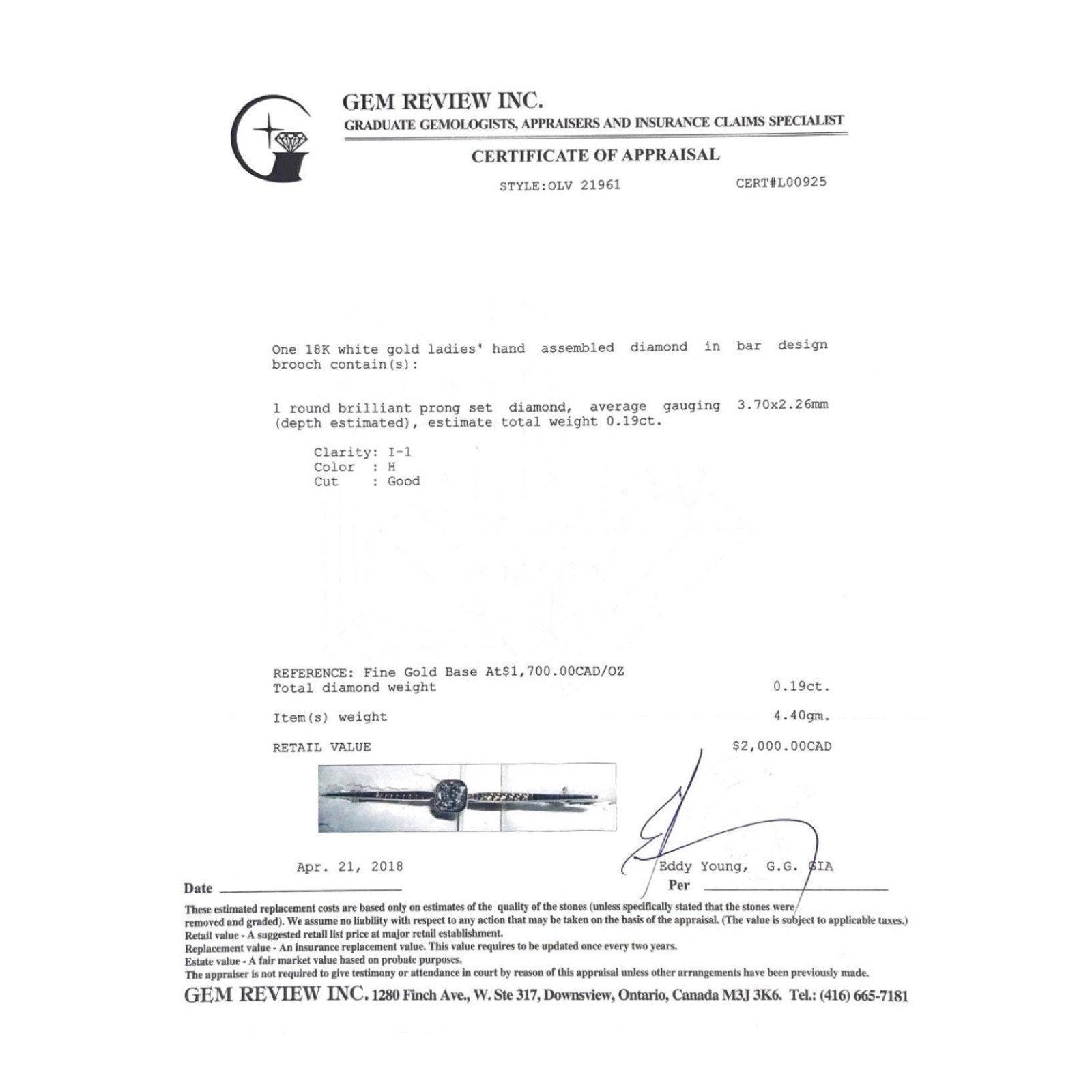 Antique Diamond Bar Brooch