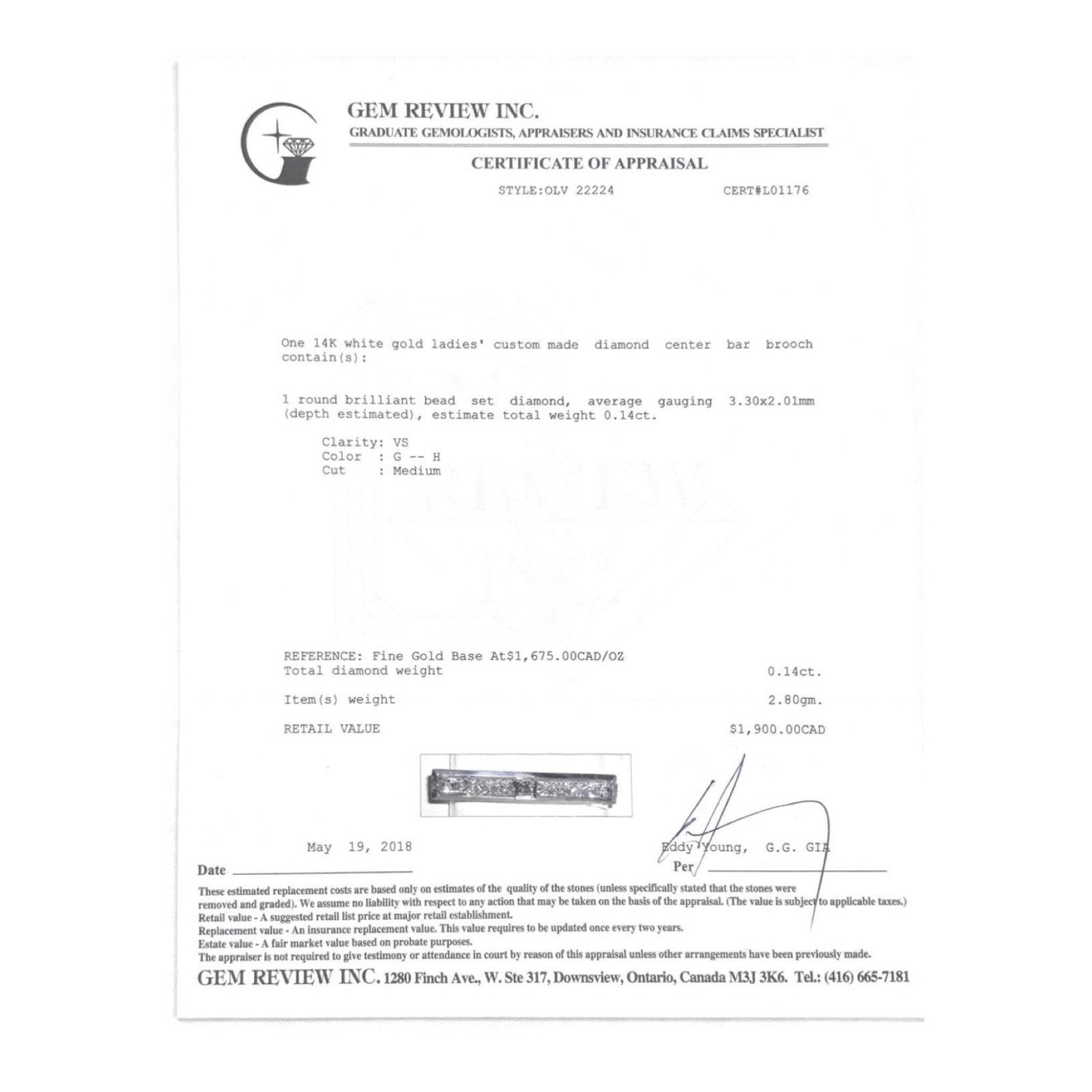 Antique Diamond Bar Brooch