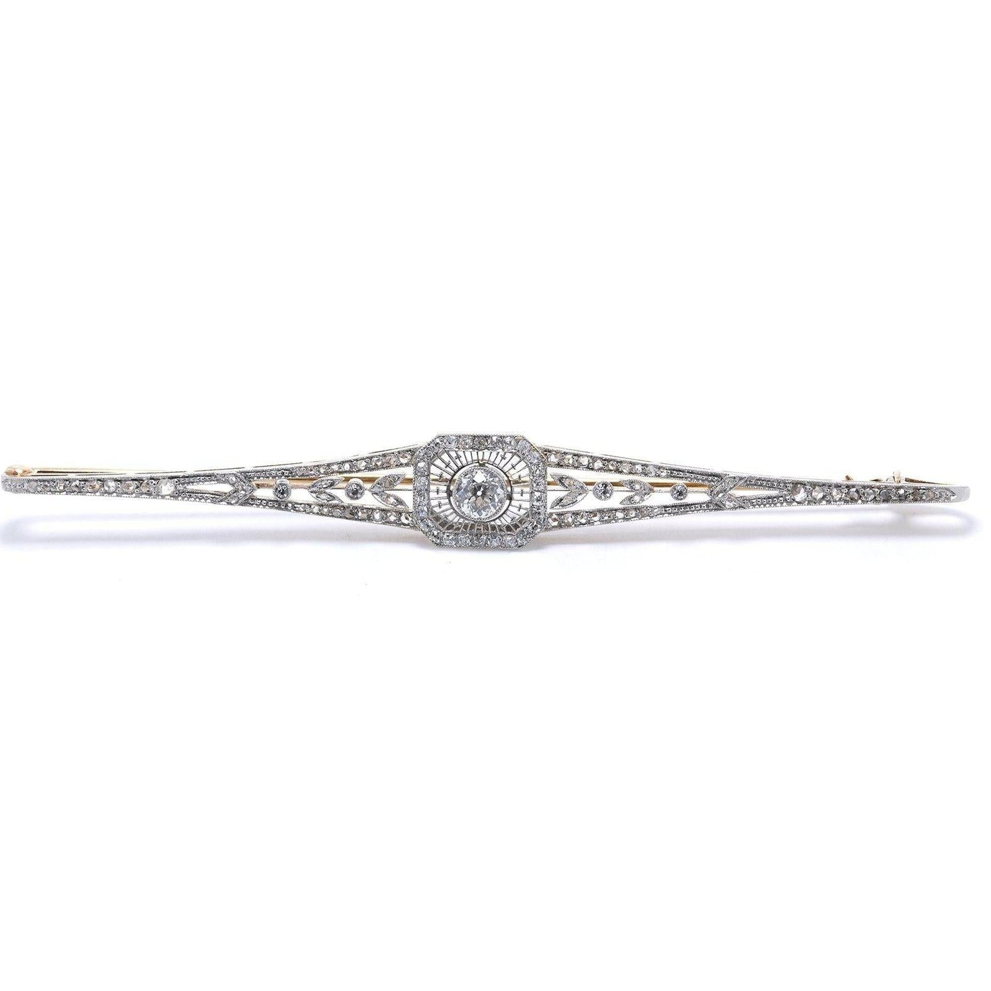 Antique Diamond Bar Brooch