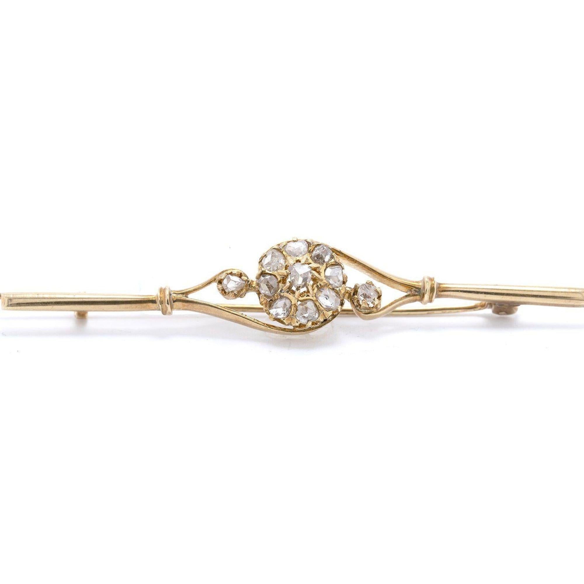 Antique Diamond Bar Brooch