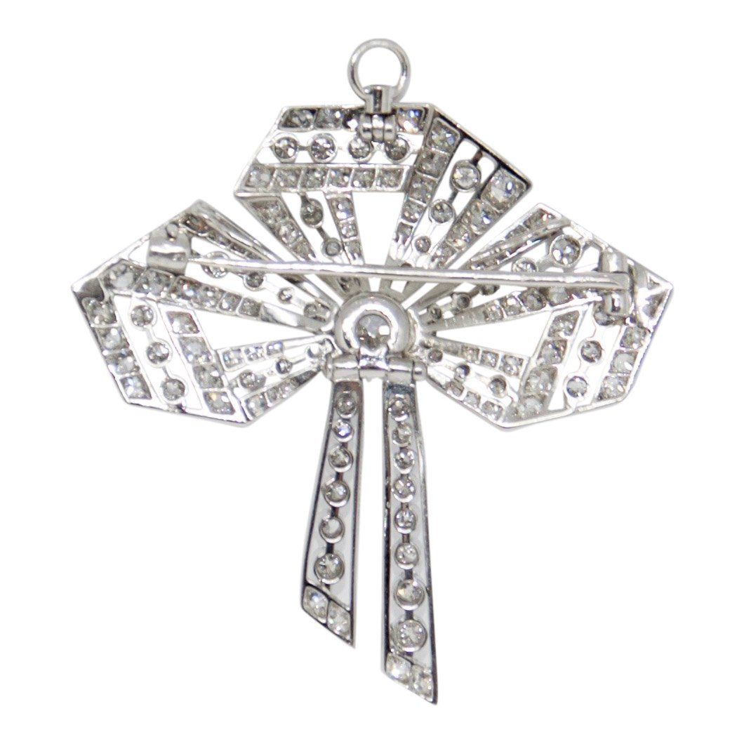 Antique Diamond Bow Brooch/Pendant