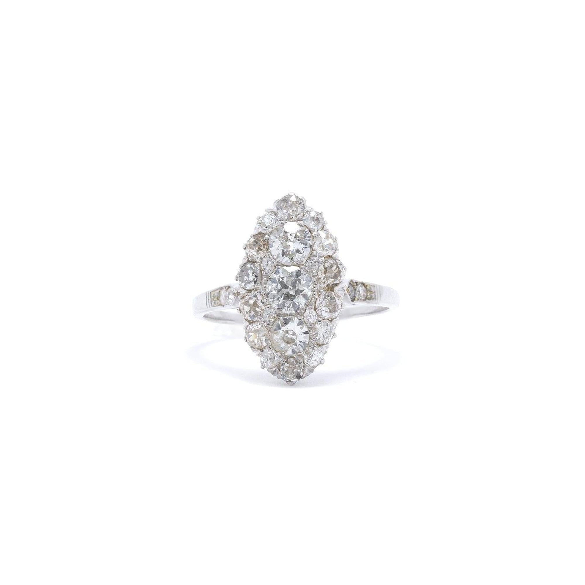 Antique Diamond Cluster Ring