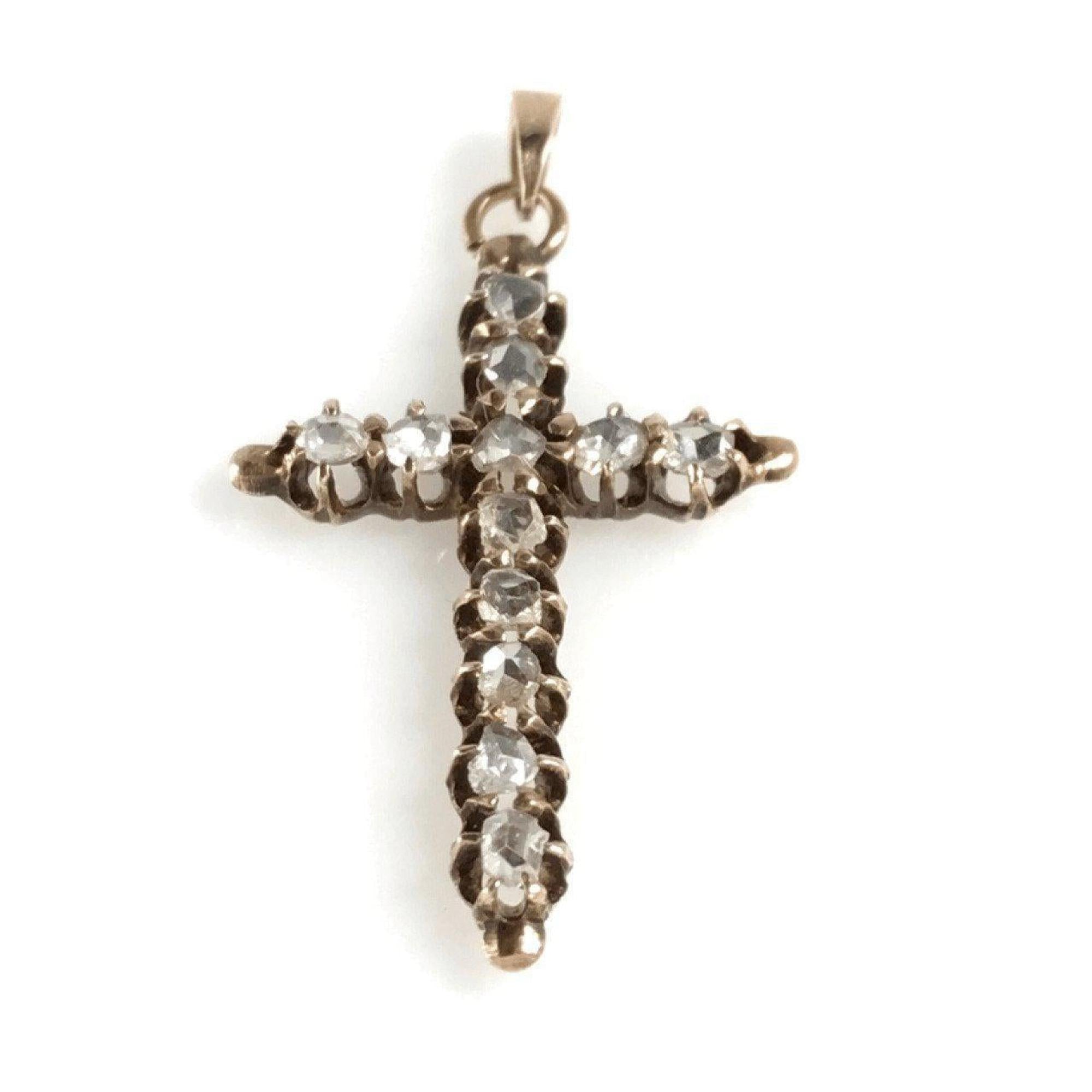 Antique Diamond Cross Pendant