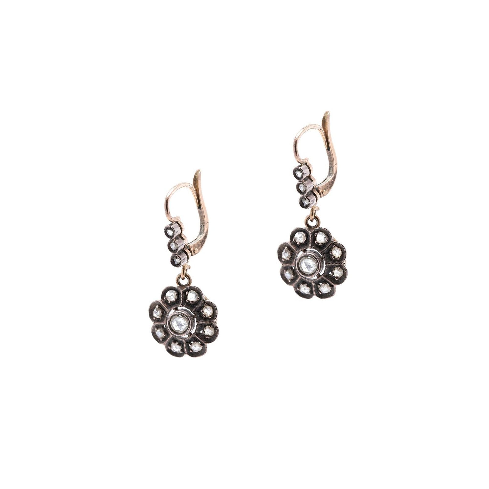 Antique Diamond Drop Earrings