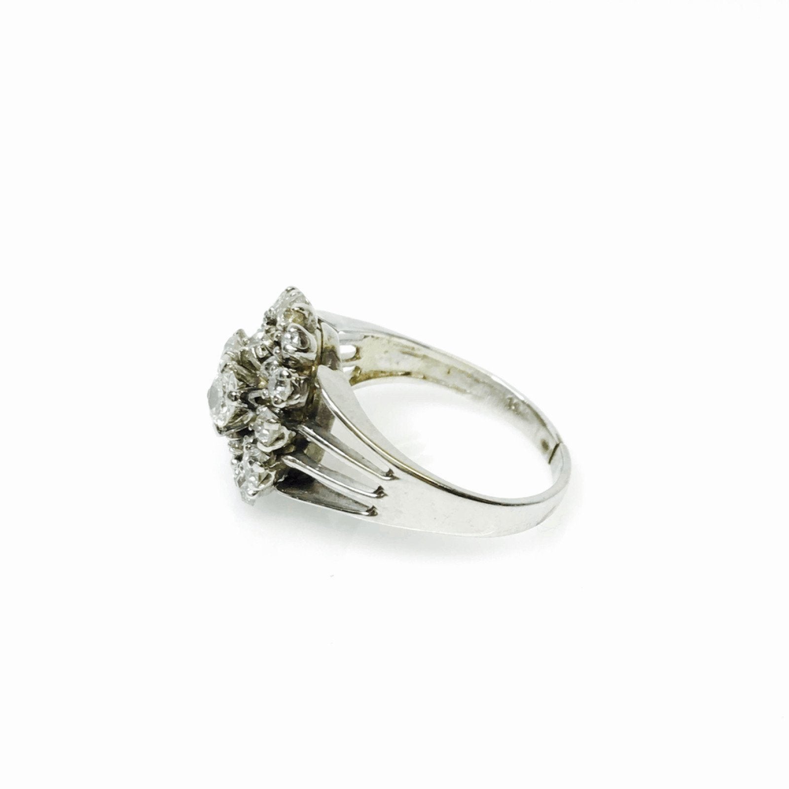Antique Diamond Ring in 14kt White Gold