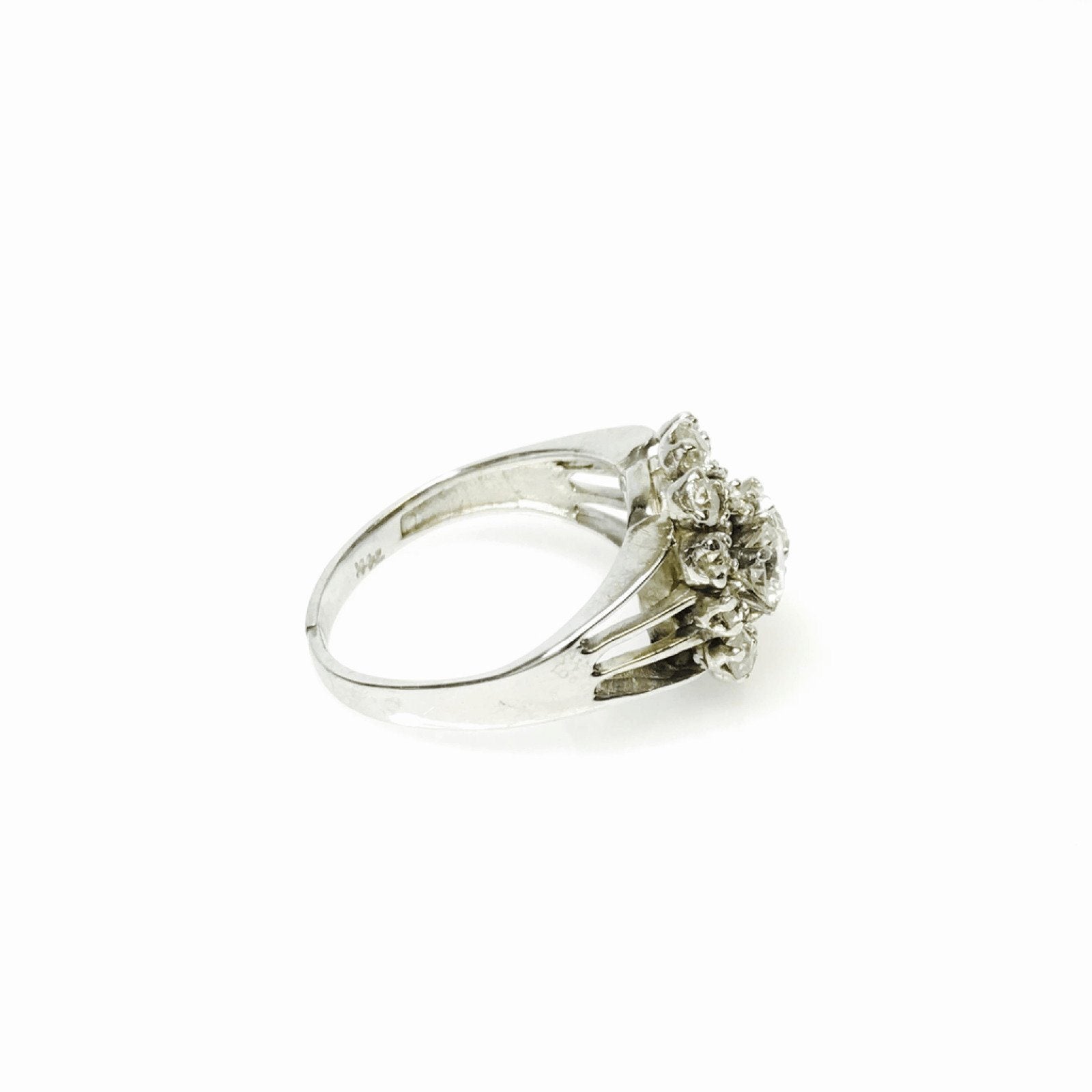 Antique Diamond Ring in 14kt White Gold