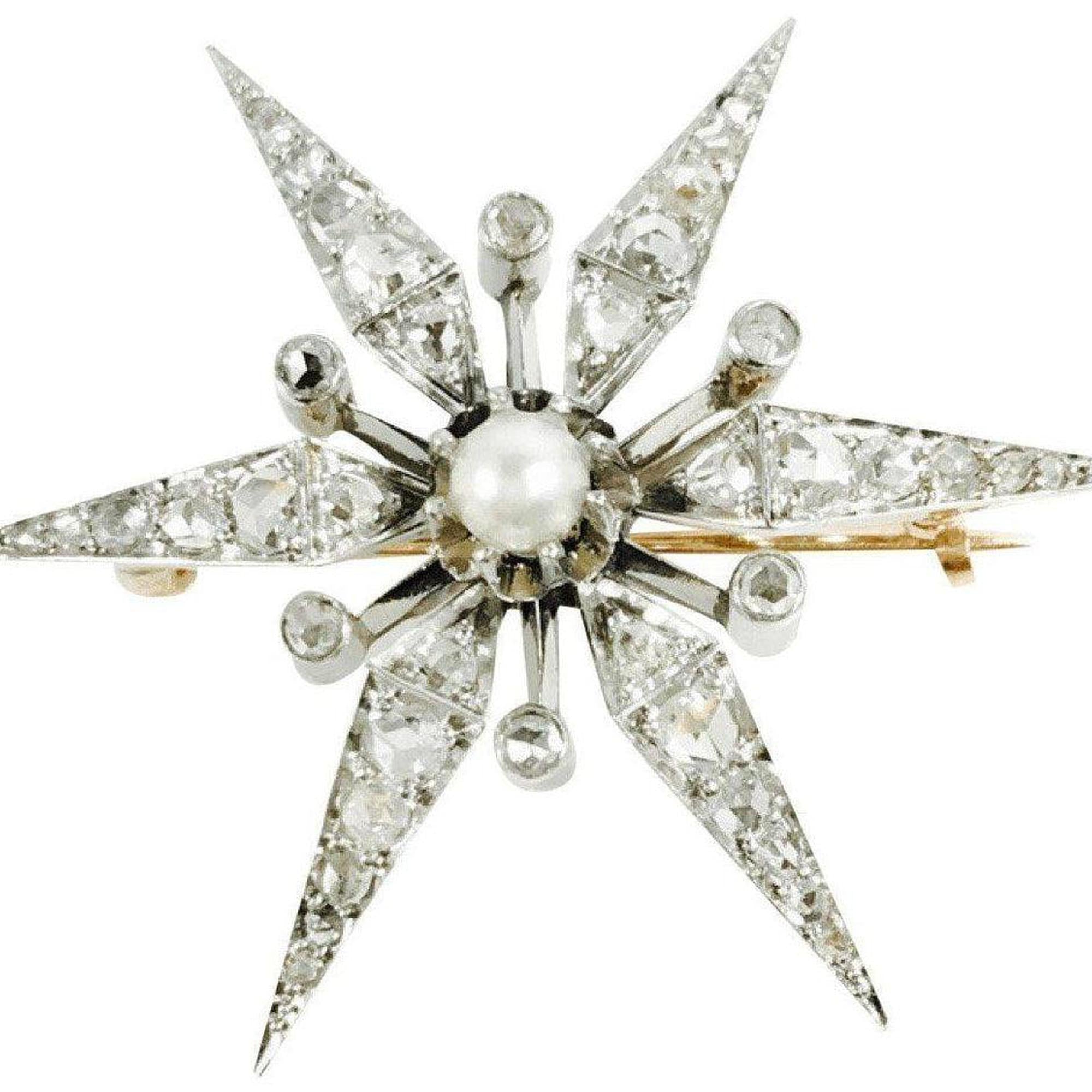 Antique Diamond Star Brooch