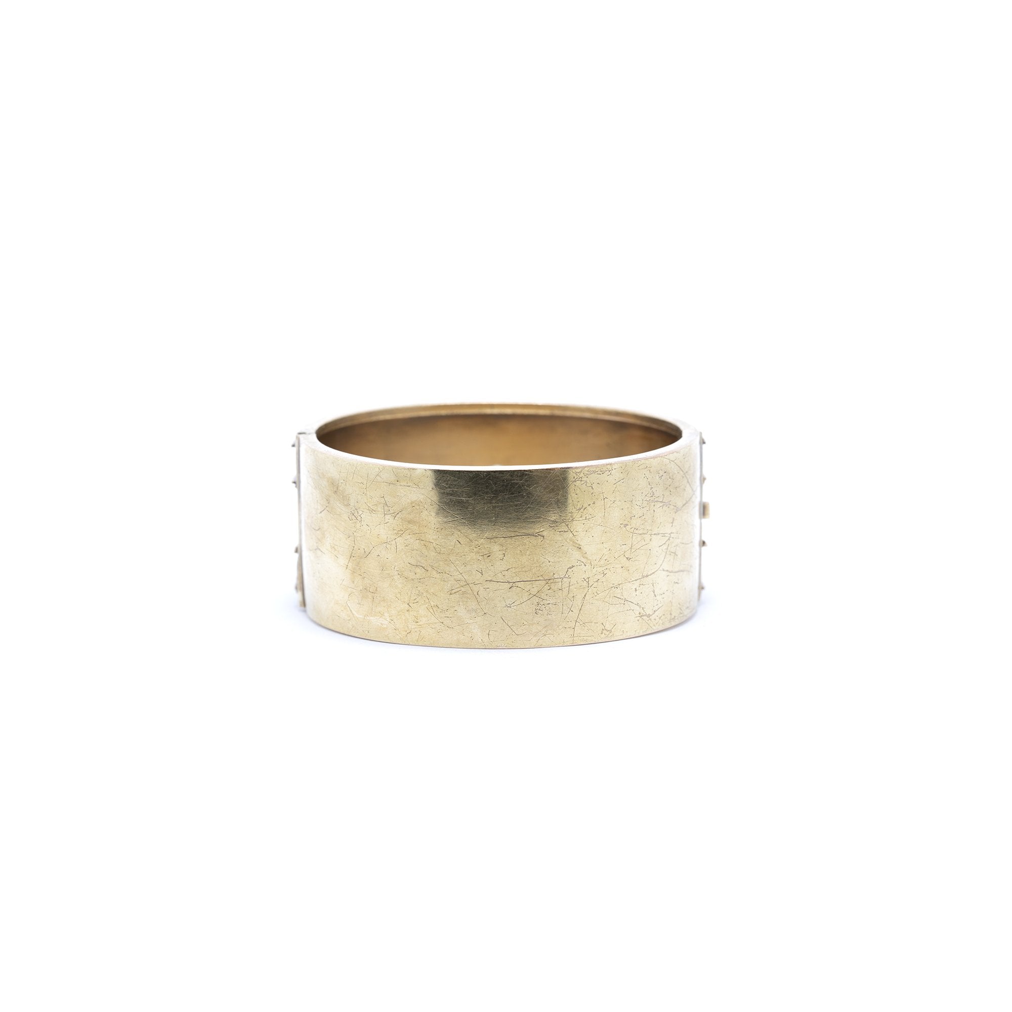 Antique Diamond Wide Bangle Bracelet