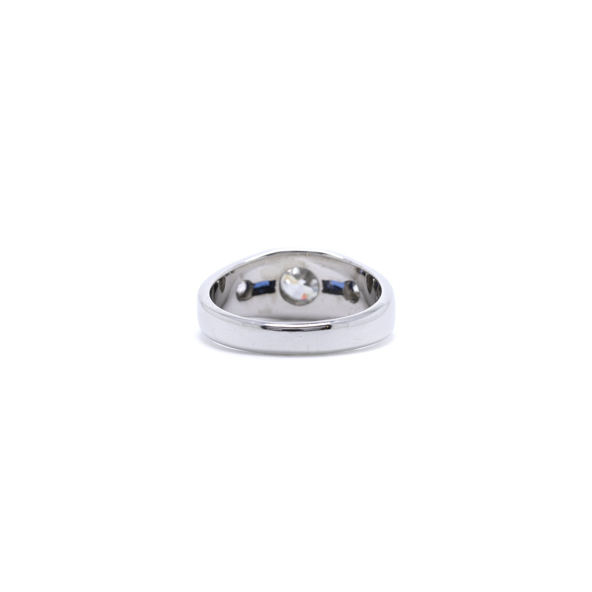 Antique Diamond and Blue Sapphire Ring